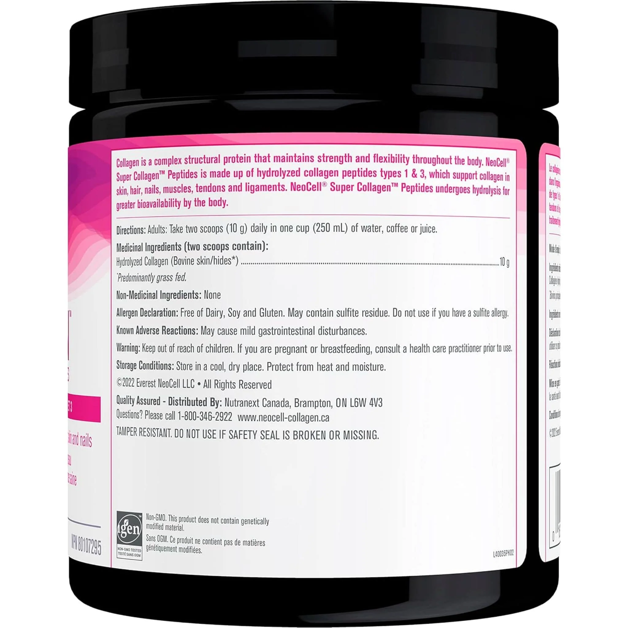 NeoCell Super Collagen Powder, Hydrolyzed Collagen Peptides Type 1 and 3 (Gluten-Free & Grass-Fed), 200g - Image 2