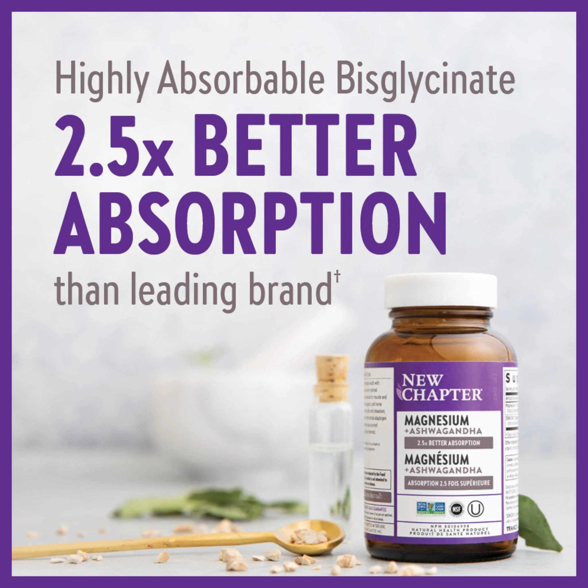New Chapter Magnesium + Ashwagandha, 30 Tablets - Image 4