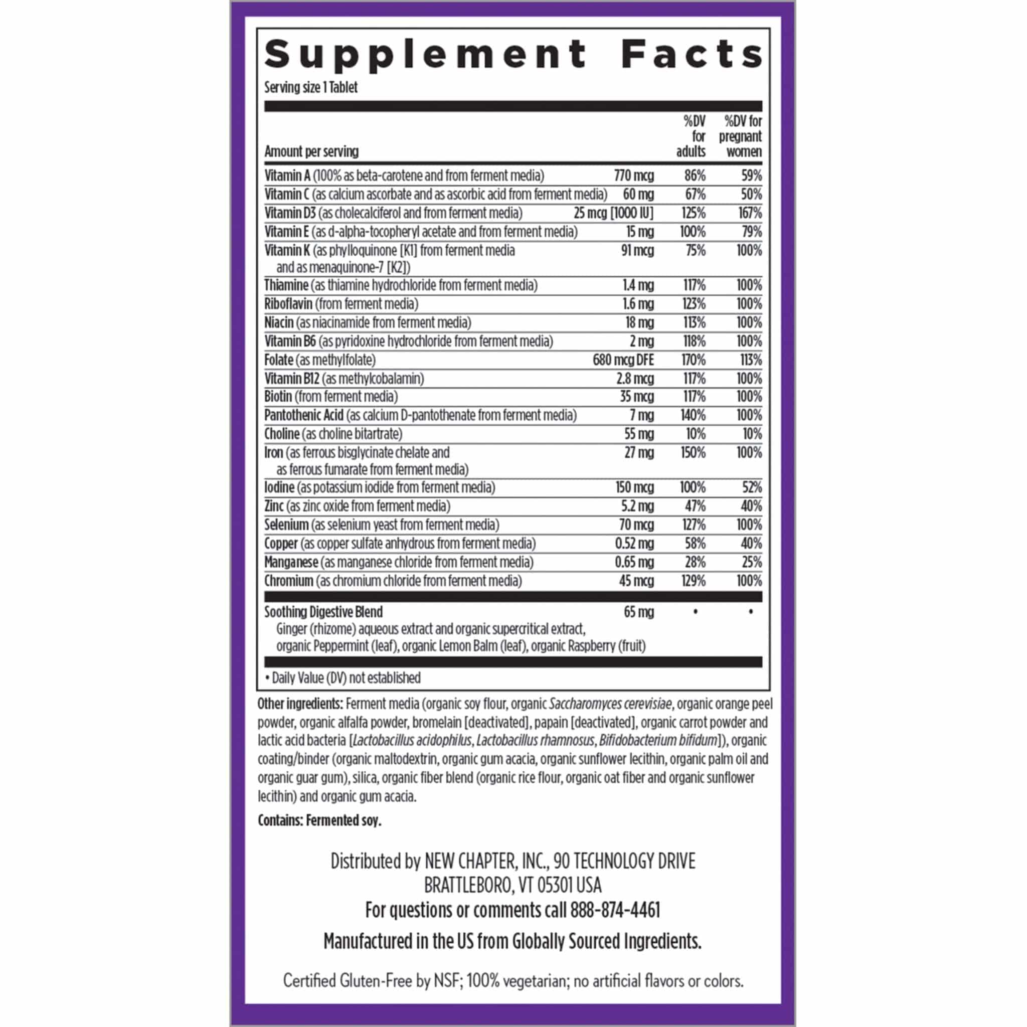 New Chapter One Daily Prenatal Multivitamin, Tablets CLEARANCE 75% Off Exp 11/25 Final Sale - Image 4