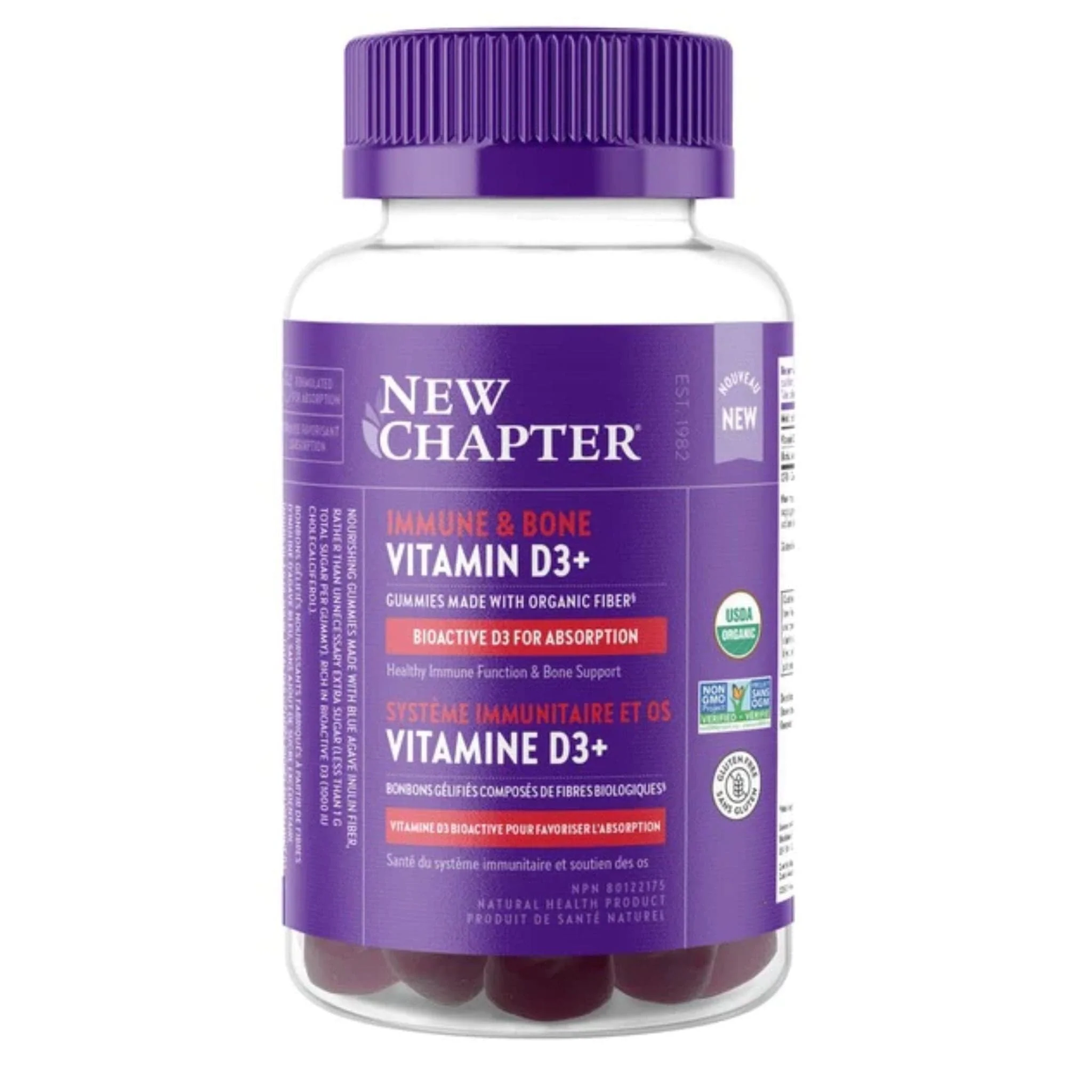 New Chapter Vitamin D3+ 1000IU Gummy, 60 Gummies CLEARANCE 75% Off Exp 4/26