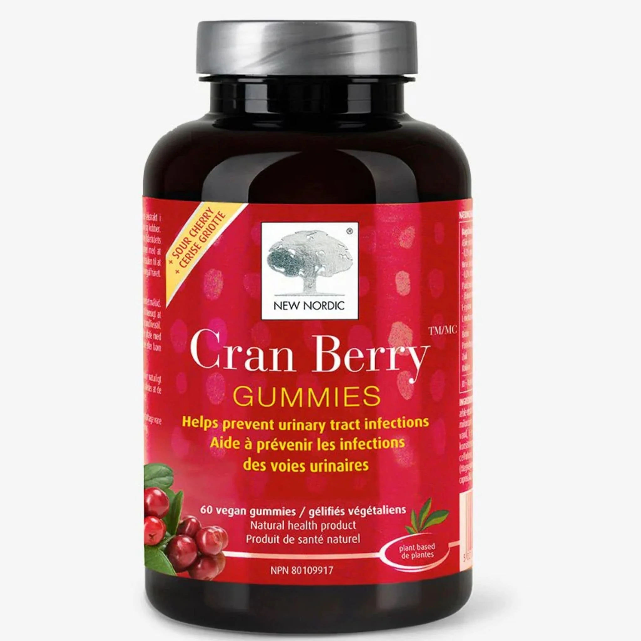 New Nordic CranBerry Gummies, Help Prevent Urinary Tract Infections, 60 Vegan Gummies