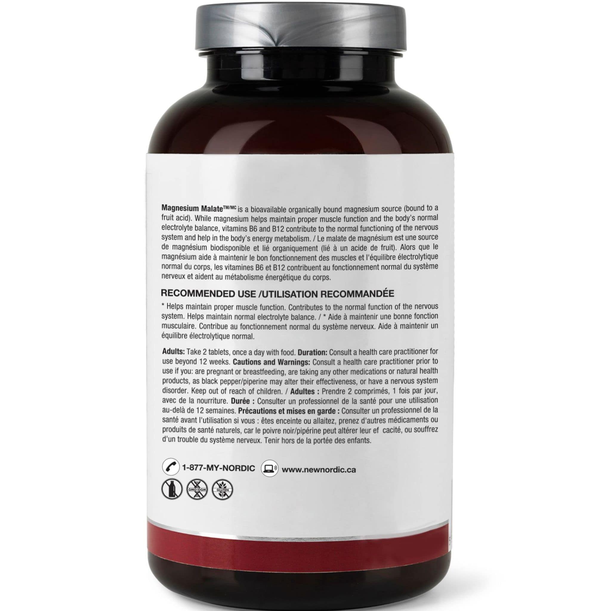 New Nordic Magnesium Malate, Magnesium 77.7mg, 90 Coated Tablets - Image 3