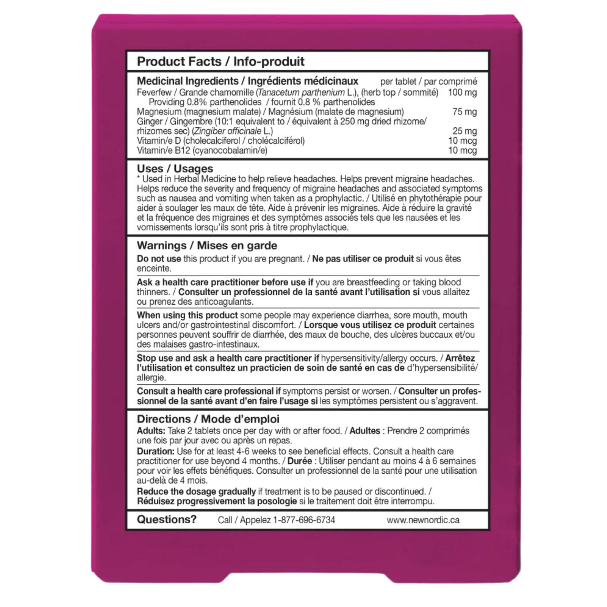 New Nordic Migraine Ease, Helps Reduce Severity and Frequency of Migraines, 60 Coated Tablets - Image 2