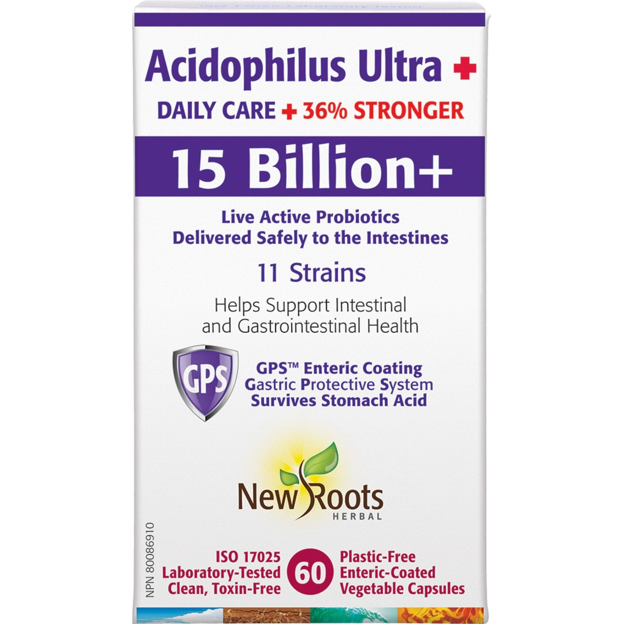 New Roots Acidophilus Ultra+ Daily Care 15 billion+, 11 Strains, 36% Stronger