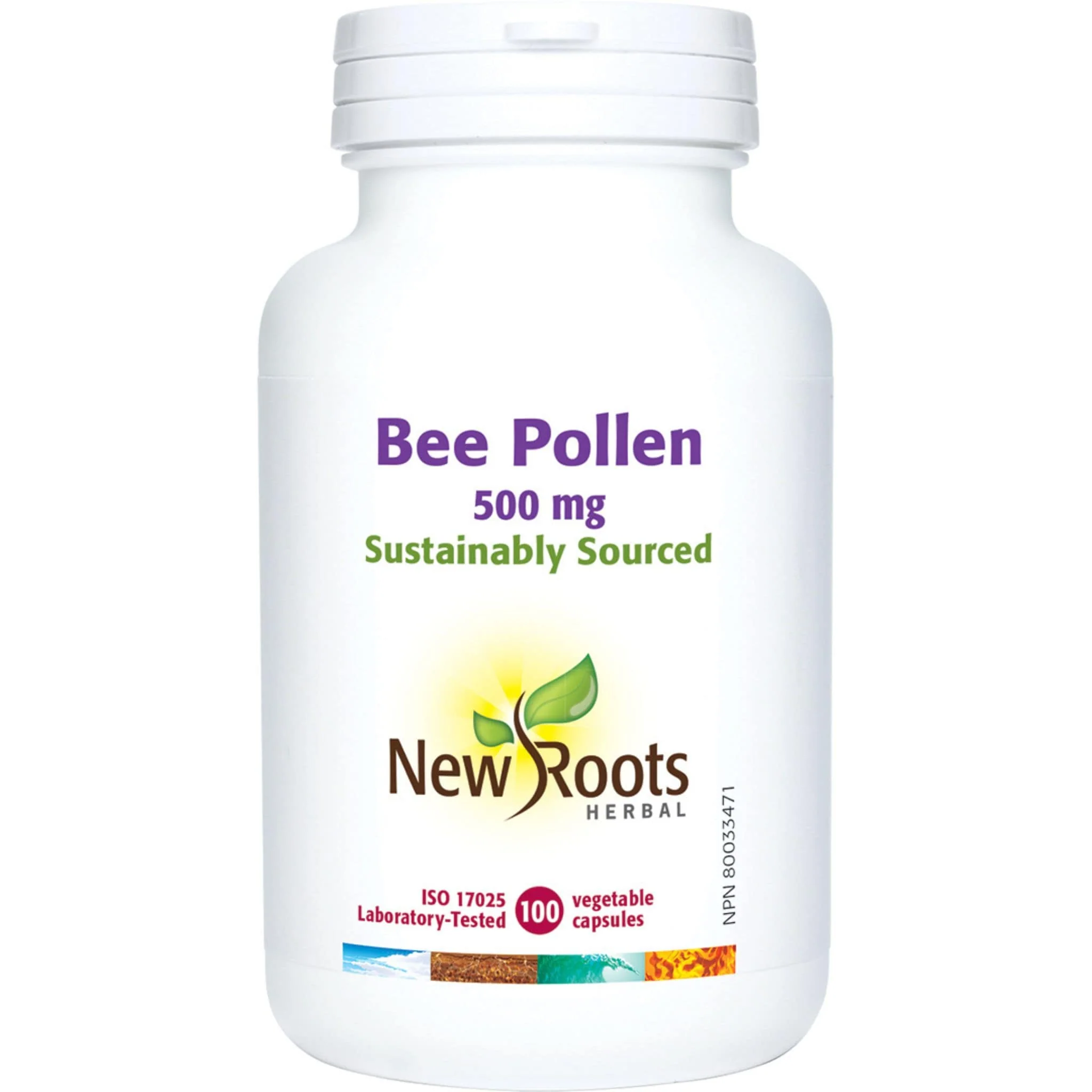 New Roots Bee Pollen 500mg, 100 Capsules