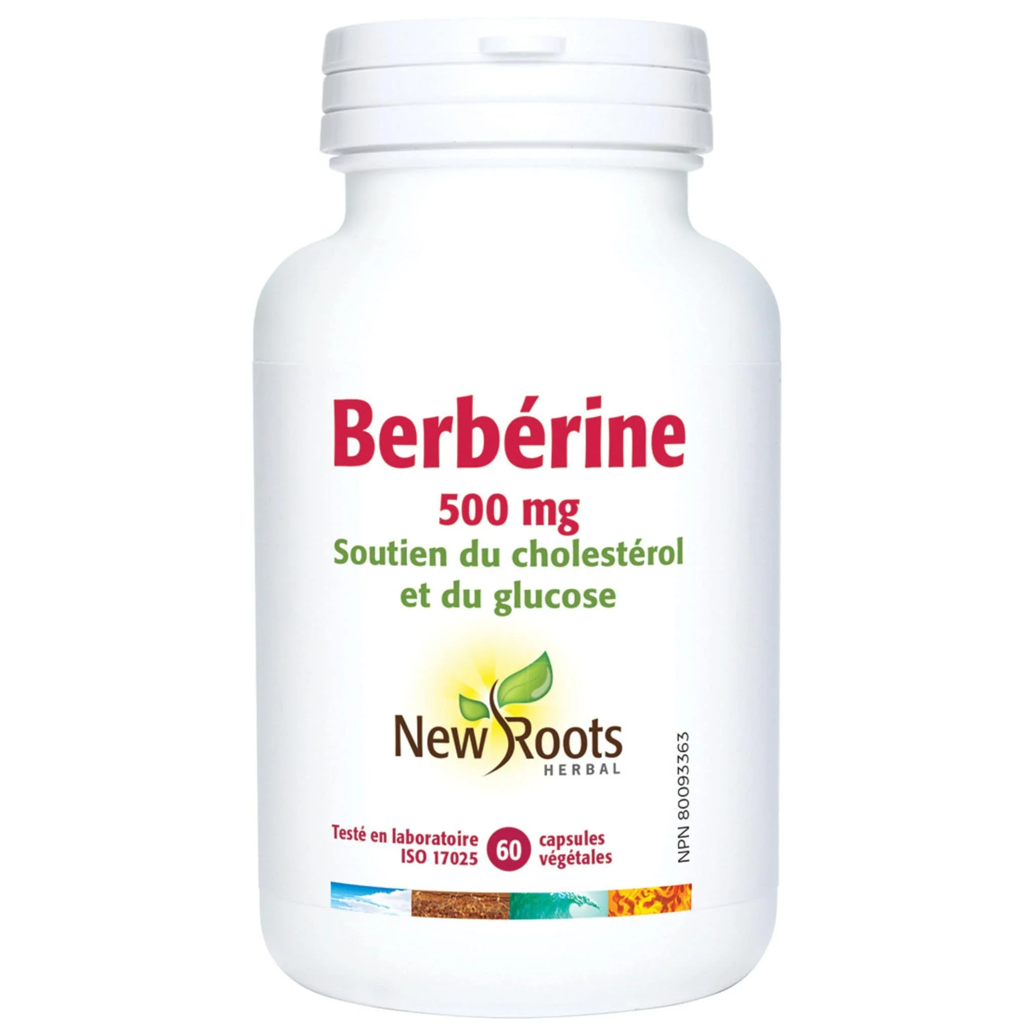 New Roots Berberine 500mg, Cholesterol and Glucose Support, 60 Vegetable Capsules - Image 2