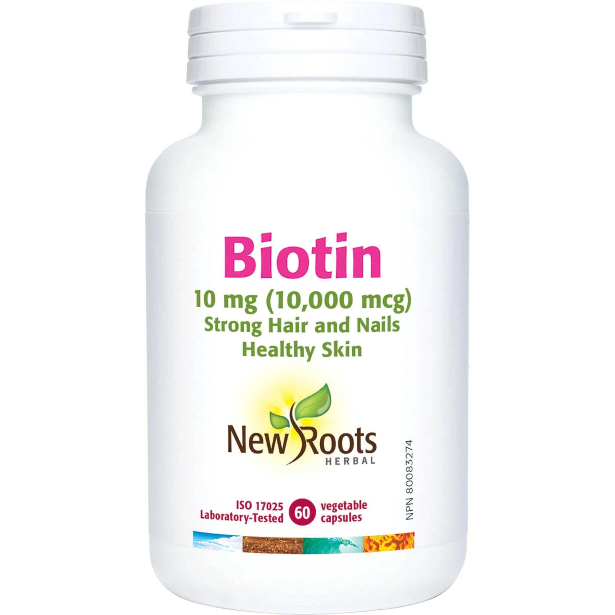 New Roots Biotin 10,000mcg, 60 Capsules