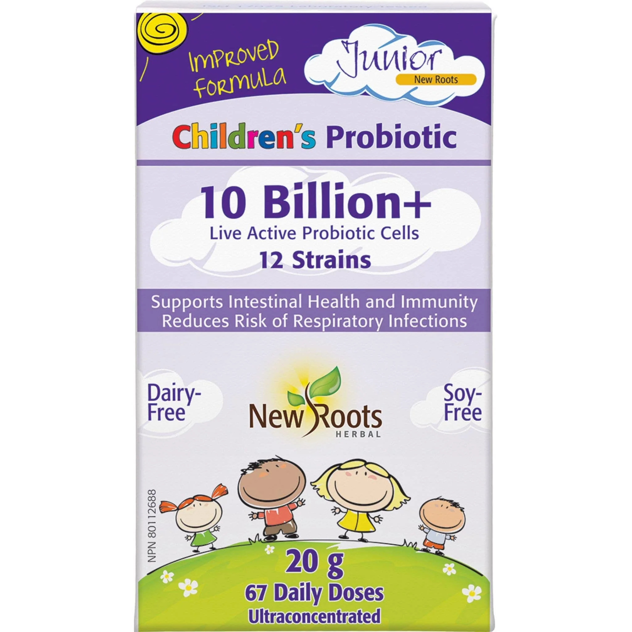 New Roots Children’s Probiotic Powder 10 Billion (67 flavourless servings), 20g Powder - Store in Fridge