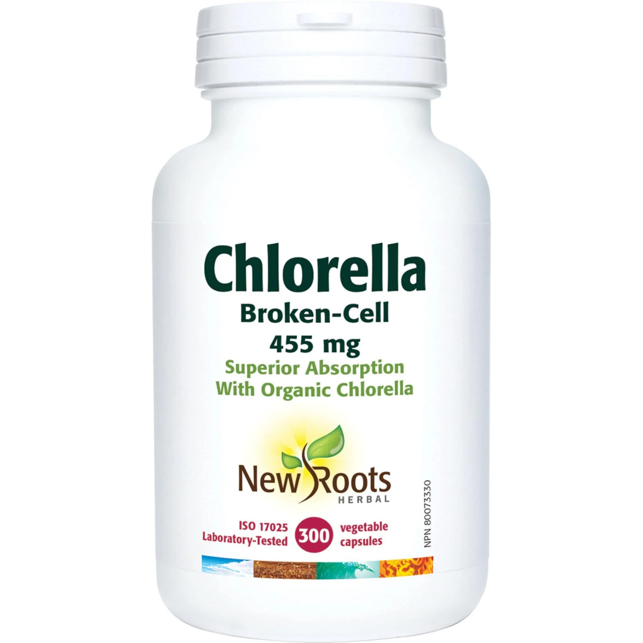 New Roots Chlorella 455mg Certified Organic Capsules - Image 2