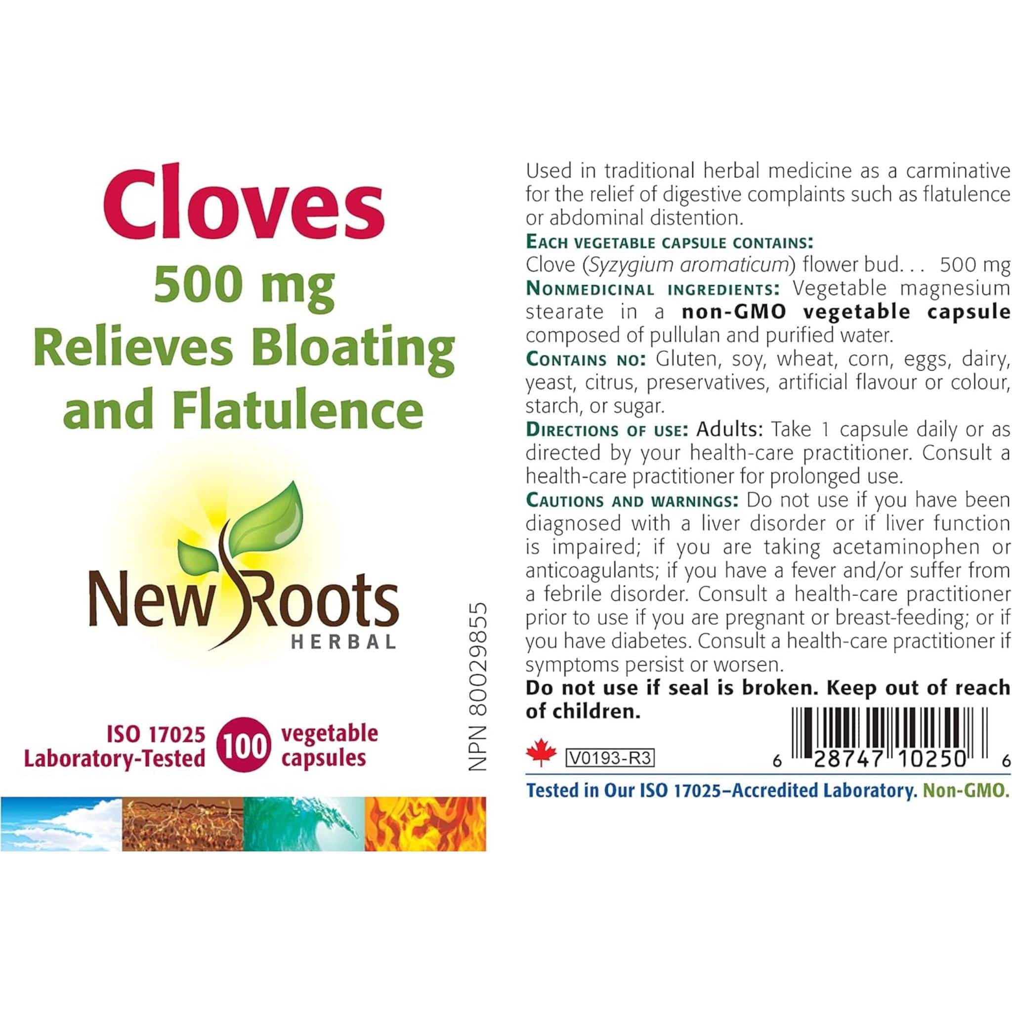 New Roots Cloves 500mg, High-Potency Clove Extract for Bloating, Gas and Digestive Support, 100 Capsules - Image 3