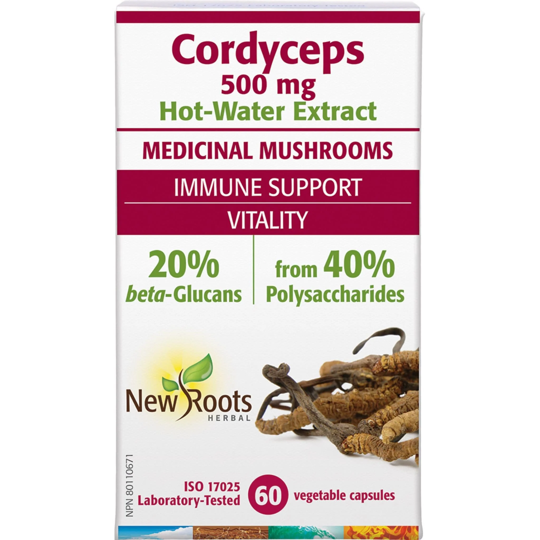 New Roots Cordyceps 500mg, 60 Capsules