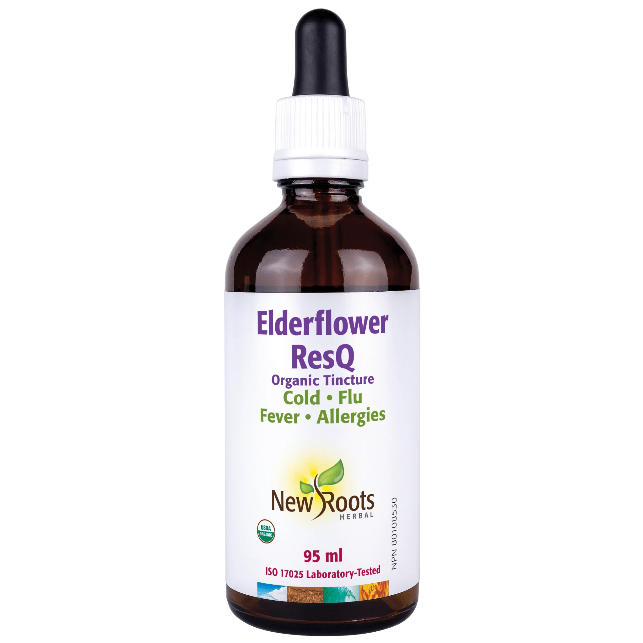 New Roots Elderflower RESQ, Cold, Flu, Fever and Allergies, 50-95ml - Image 2