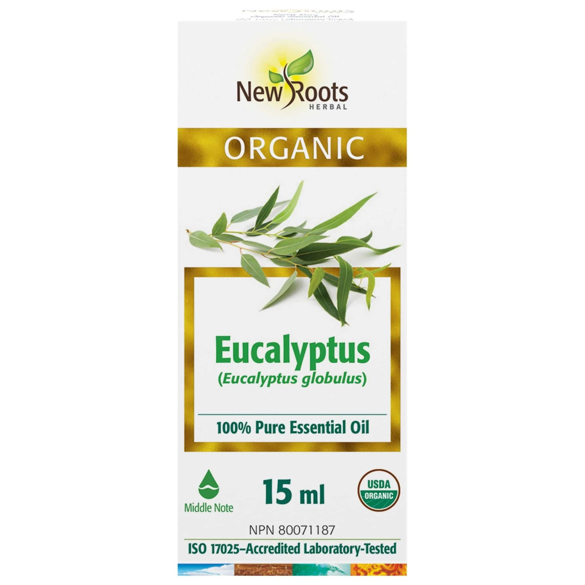New Roots Eucalyptus Essential Oil Certified Organic, 15ml