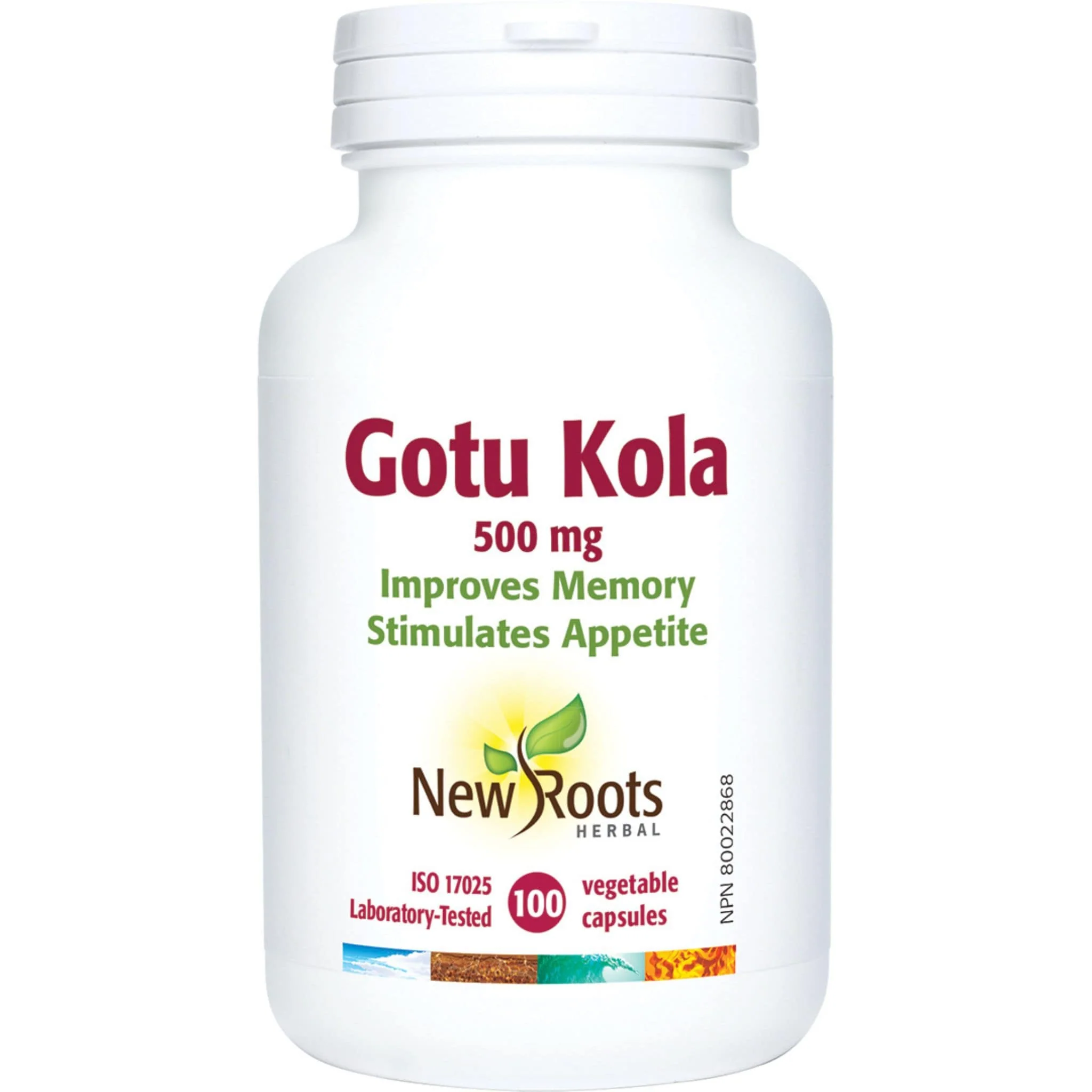 New Roots Gotu Kola 500mg, 100 Capsules