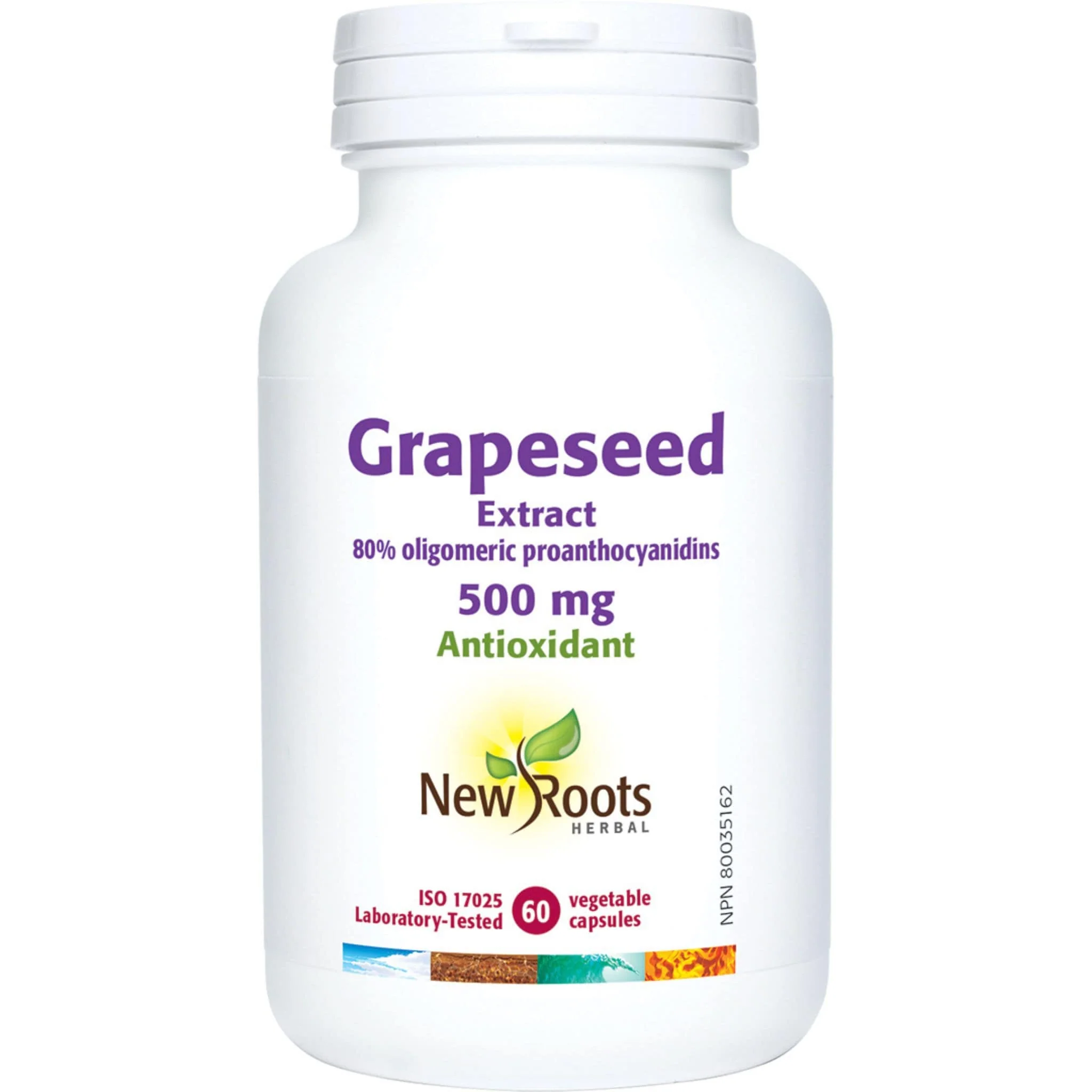 New Roots Grapeseed Extract 500mg, 60 Capsules