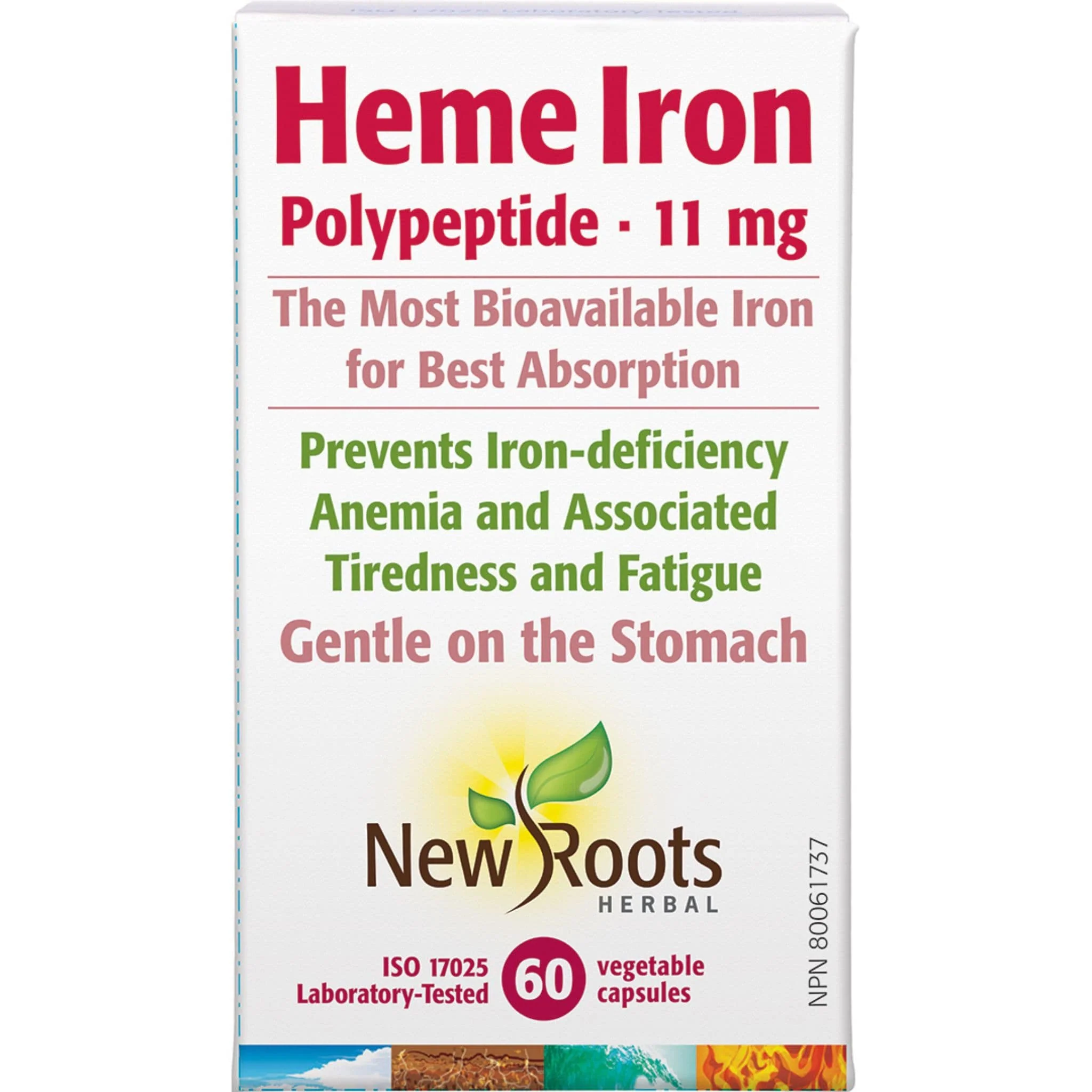 New Roots Heme Iron 11mg Polypeptide Iron Capsules - Image 2