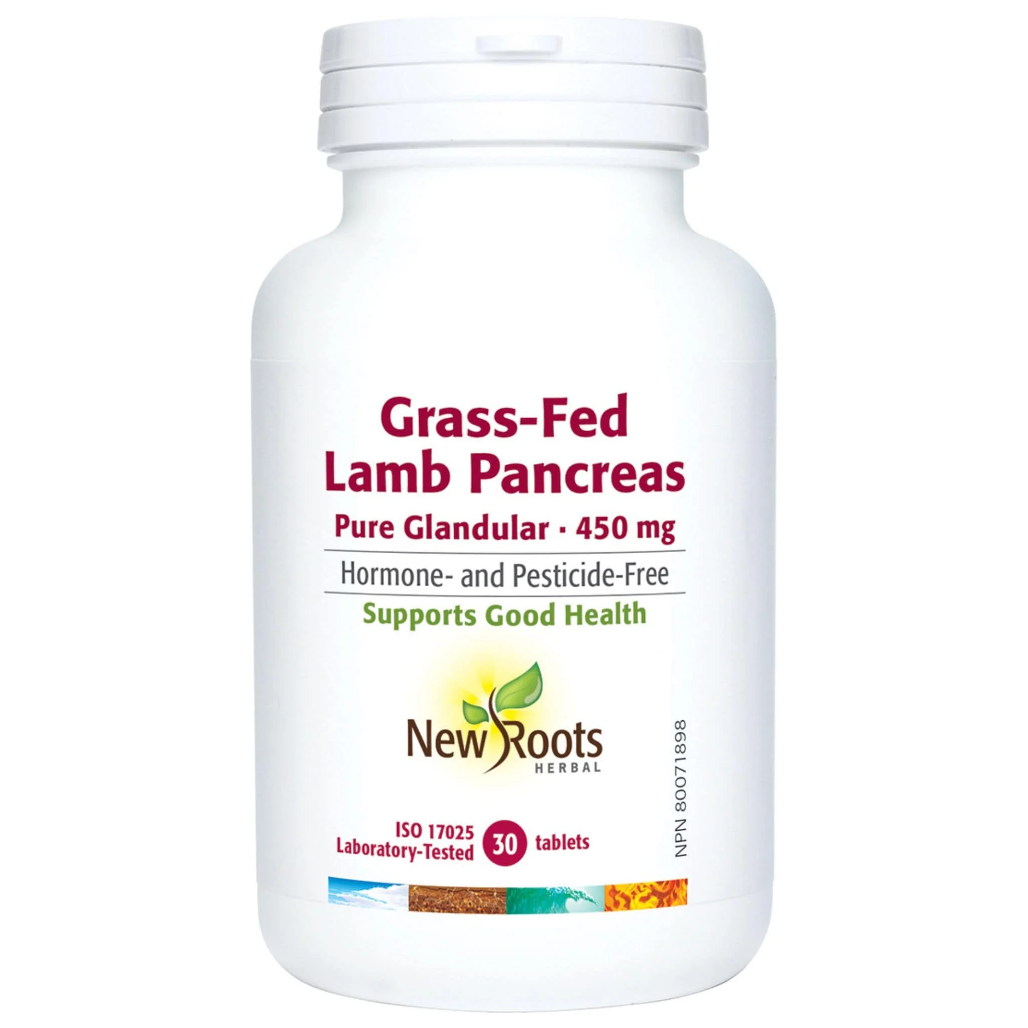 New Roots Grass-Fed Lamb Pancreas, Pure Glandular, 450mg, 30-90 Tablets