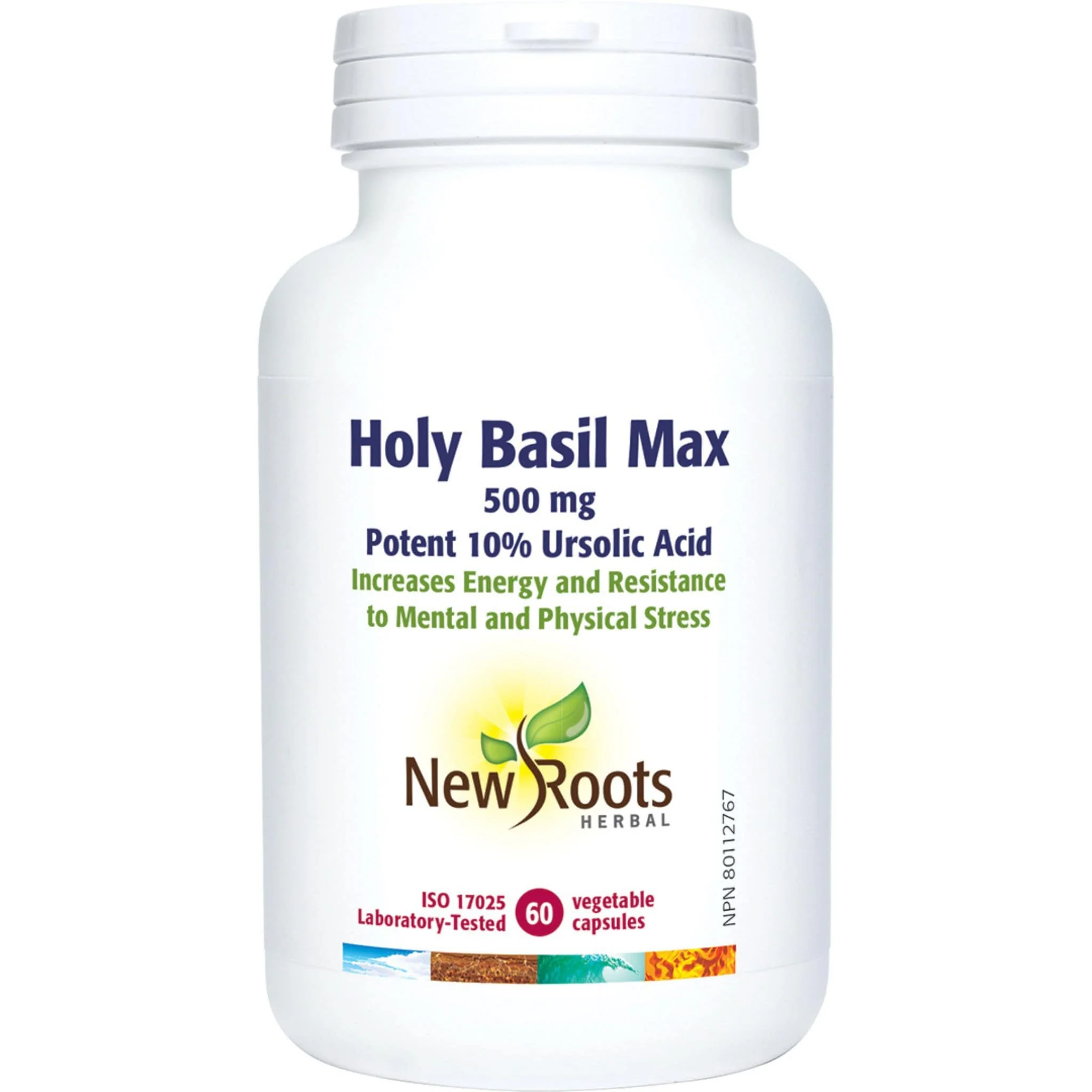 New Roots Holy Basil Max 500mg, 60 Vegetable Capsules