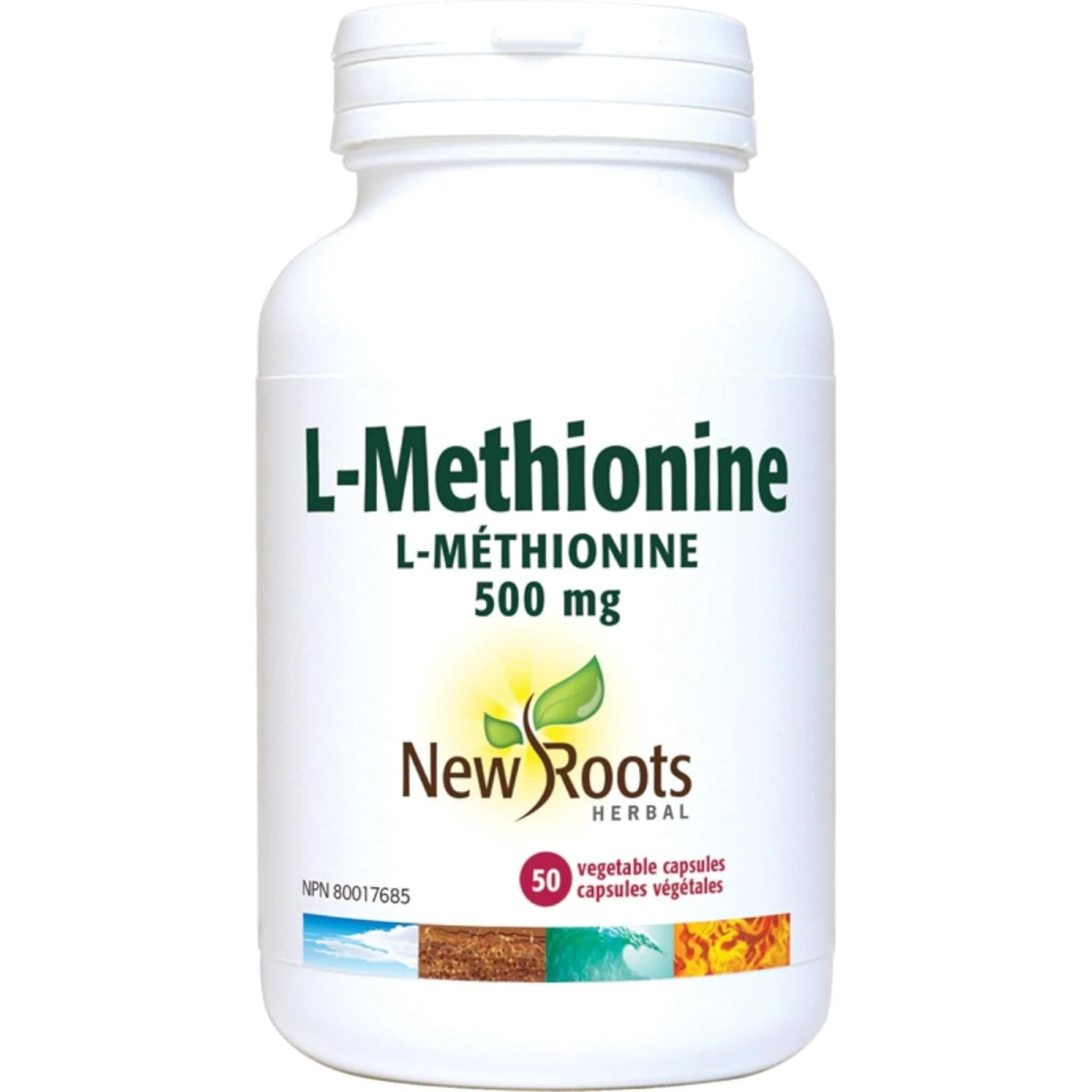 New Roots L-Methionine 500mg, Essential Amino Acid for Methylation, Detox Support and Protein Synthesis, 50 Vegetable Capsules - Image 2