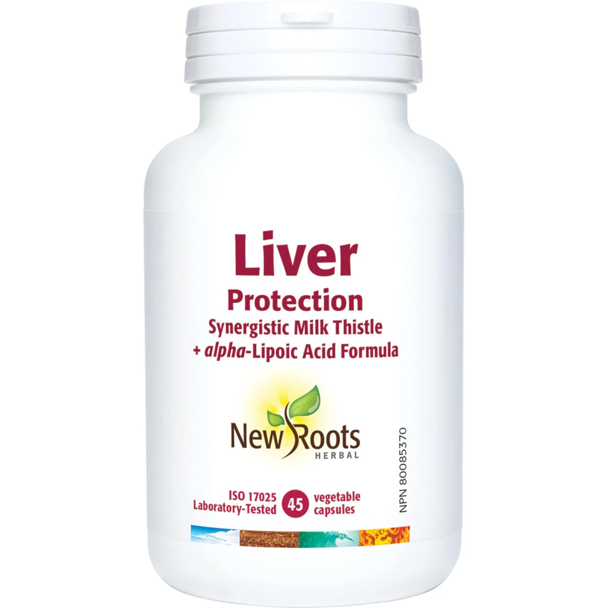 New Roots Liver Protection, Support Formula (Milk Thistle Plus Alpha Lipoic Acid), 45-180 Vegetable Capsules