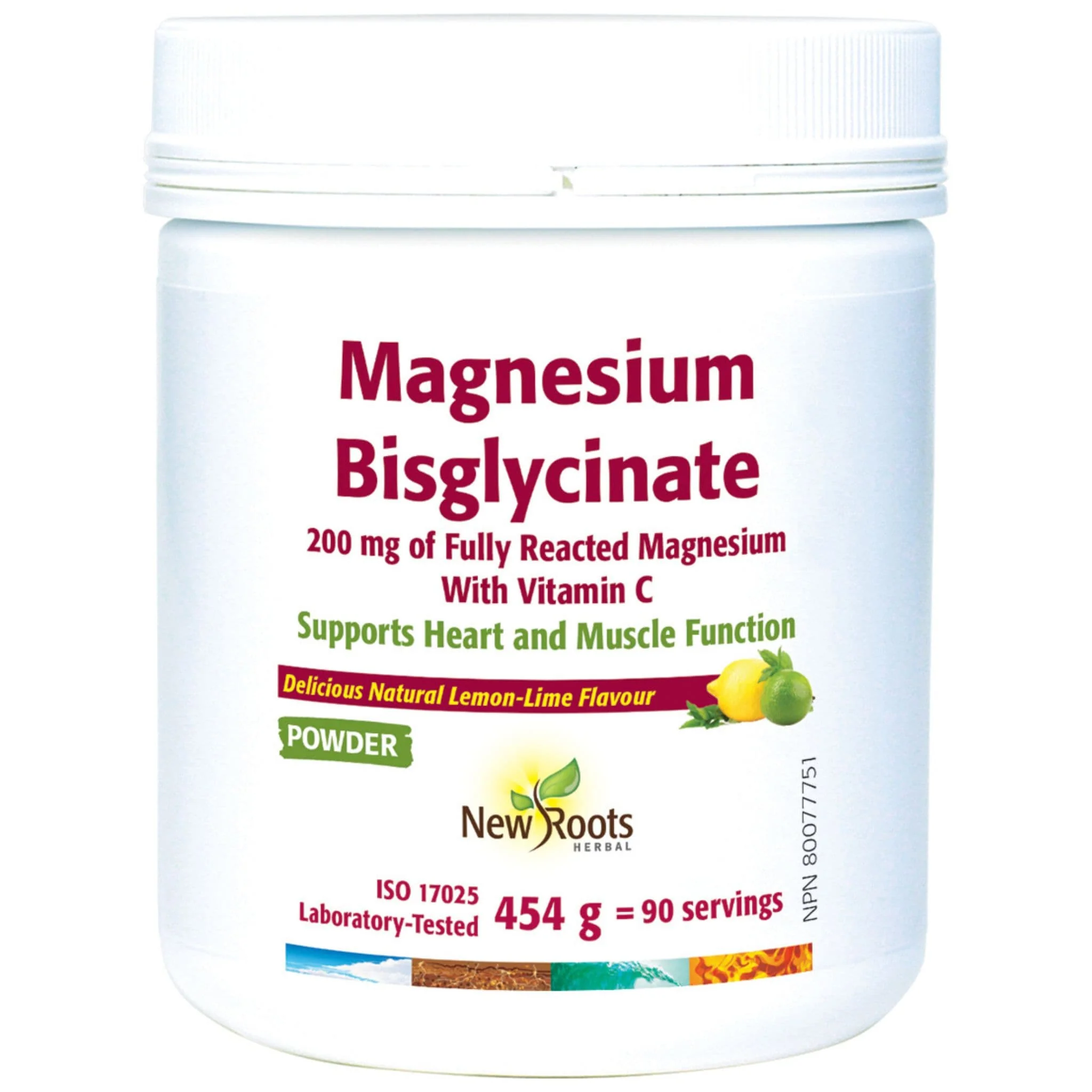 New Roots Magnesium Bisglycinate 200mg, Fully Reacted Magnesium Powder With Vitamin C, 226g-454g - Image 2