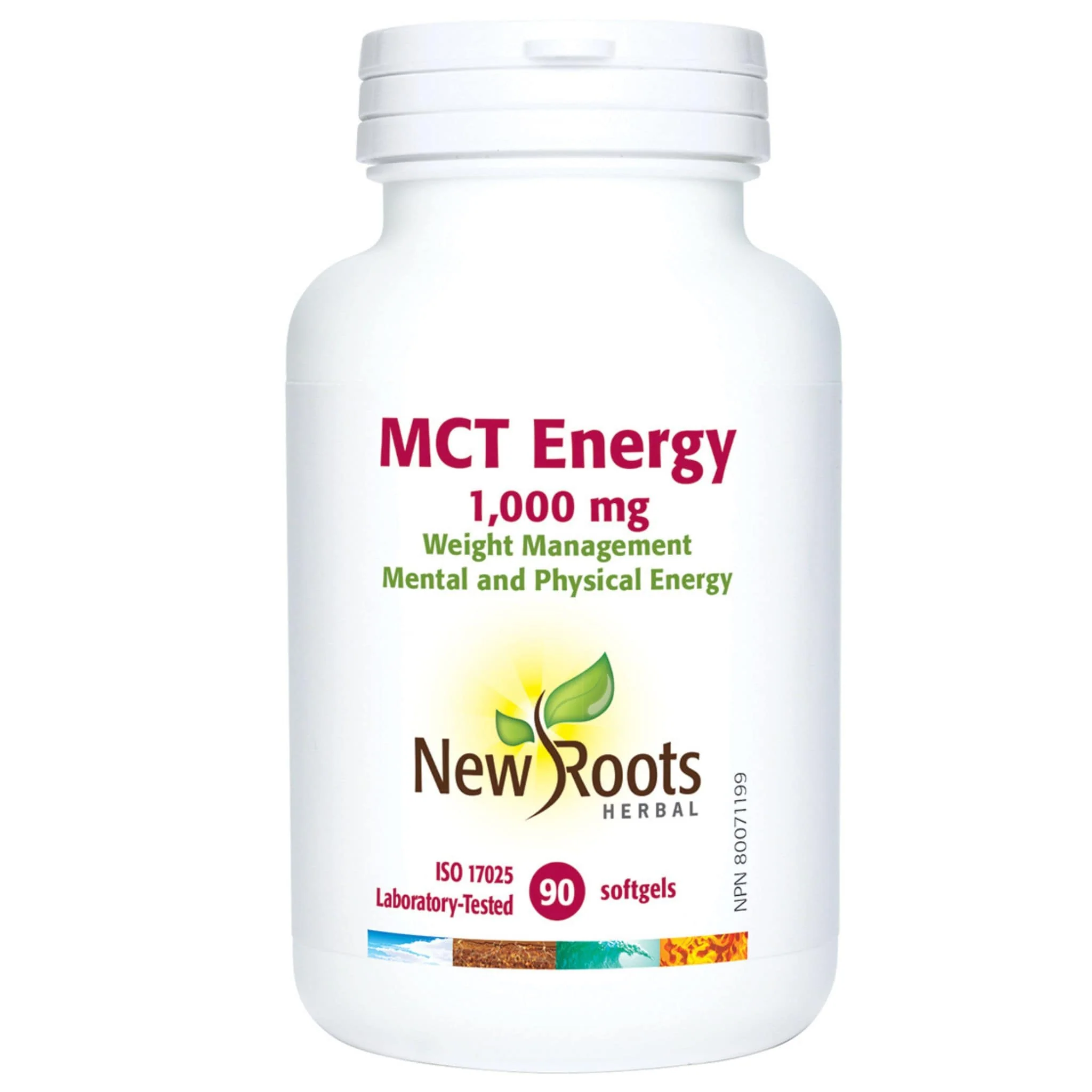 New Roots MCT Energy 1,000mg Softgels, Weight Management, Physical and Mental Energy