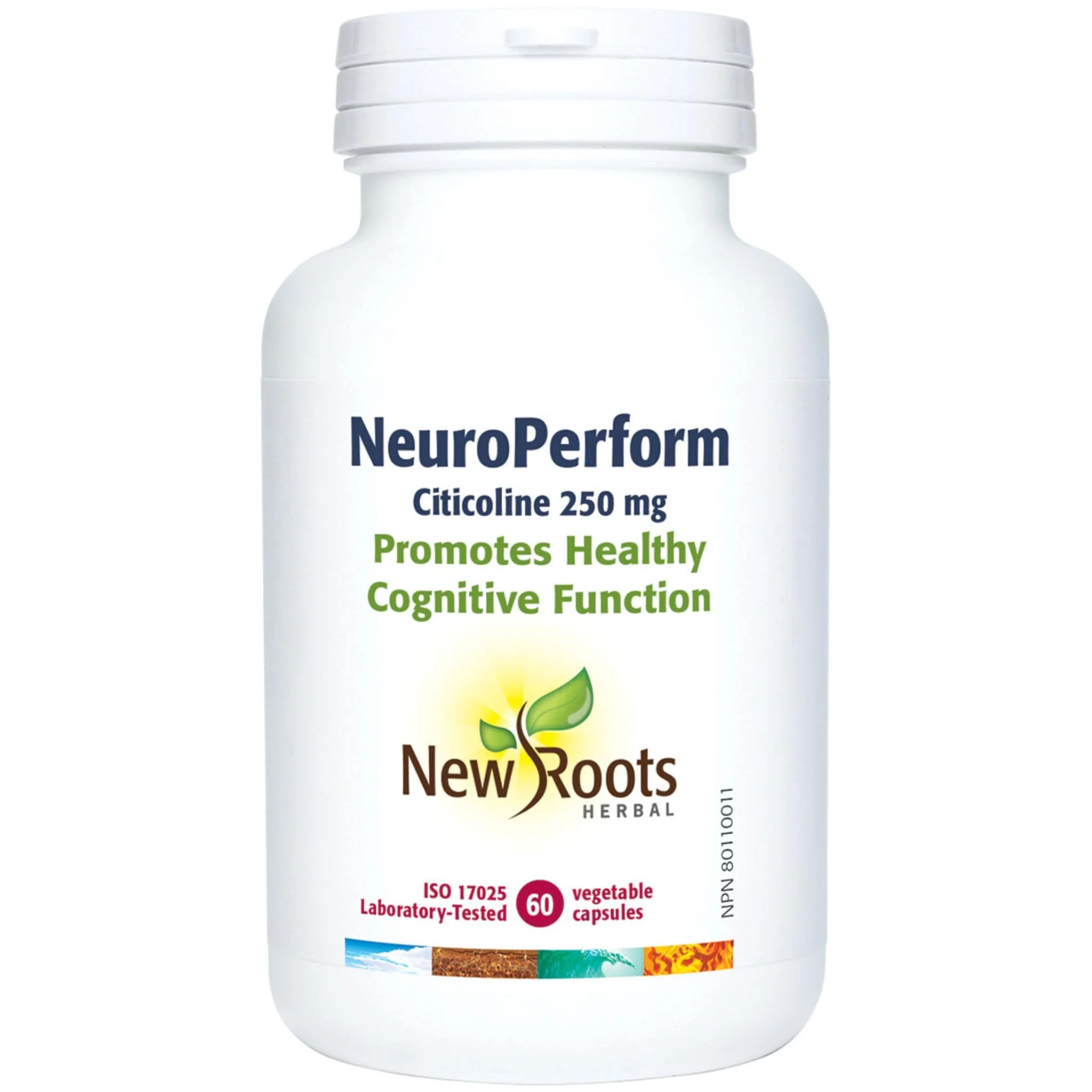 New Roots NeuroPerform, Citicoline 250mg, Promotes Healthy Cognitive Function, 60 Vegetable Capsules