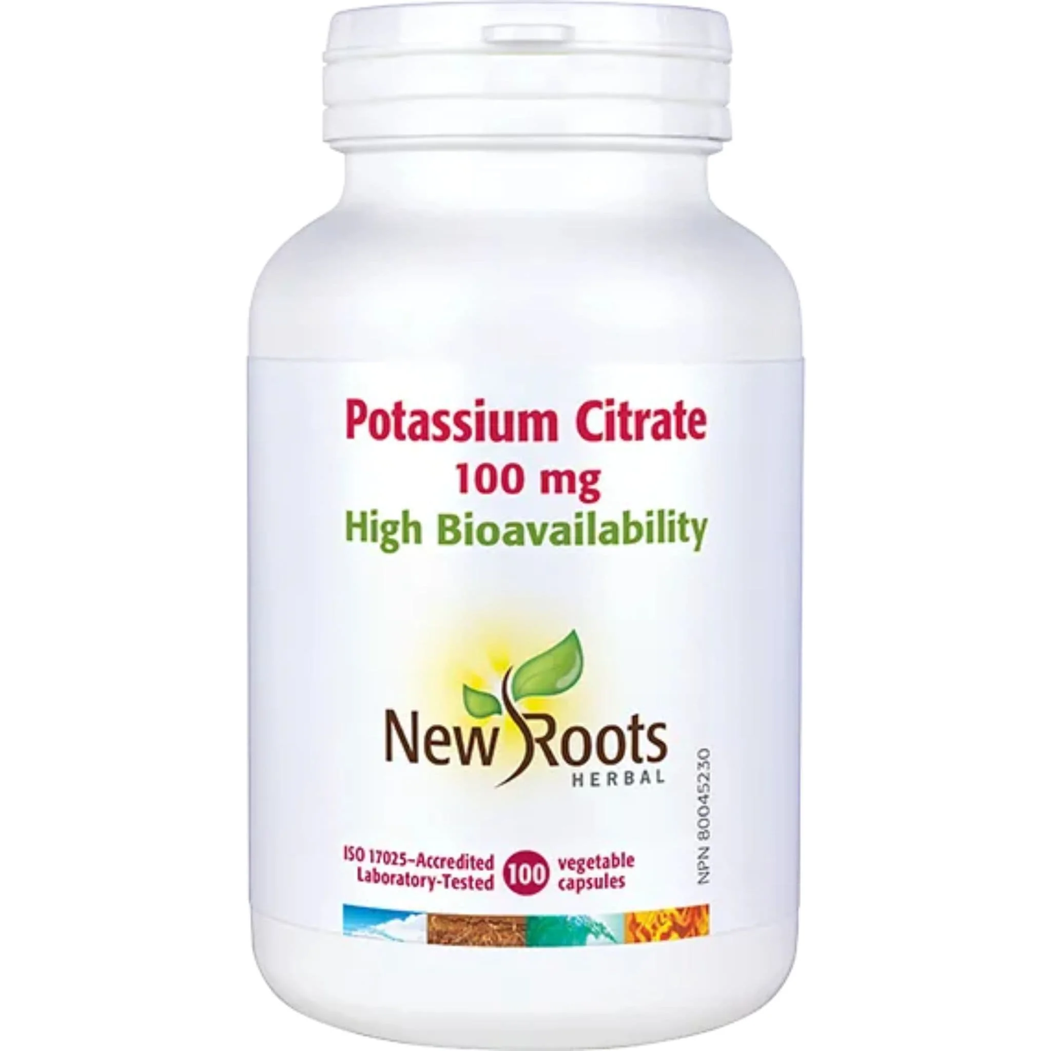 New Roots Potassium Citrate 100mg, High-Absorption Potassium for Electrolyte Balance, 100 Capsules - Image 2