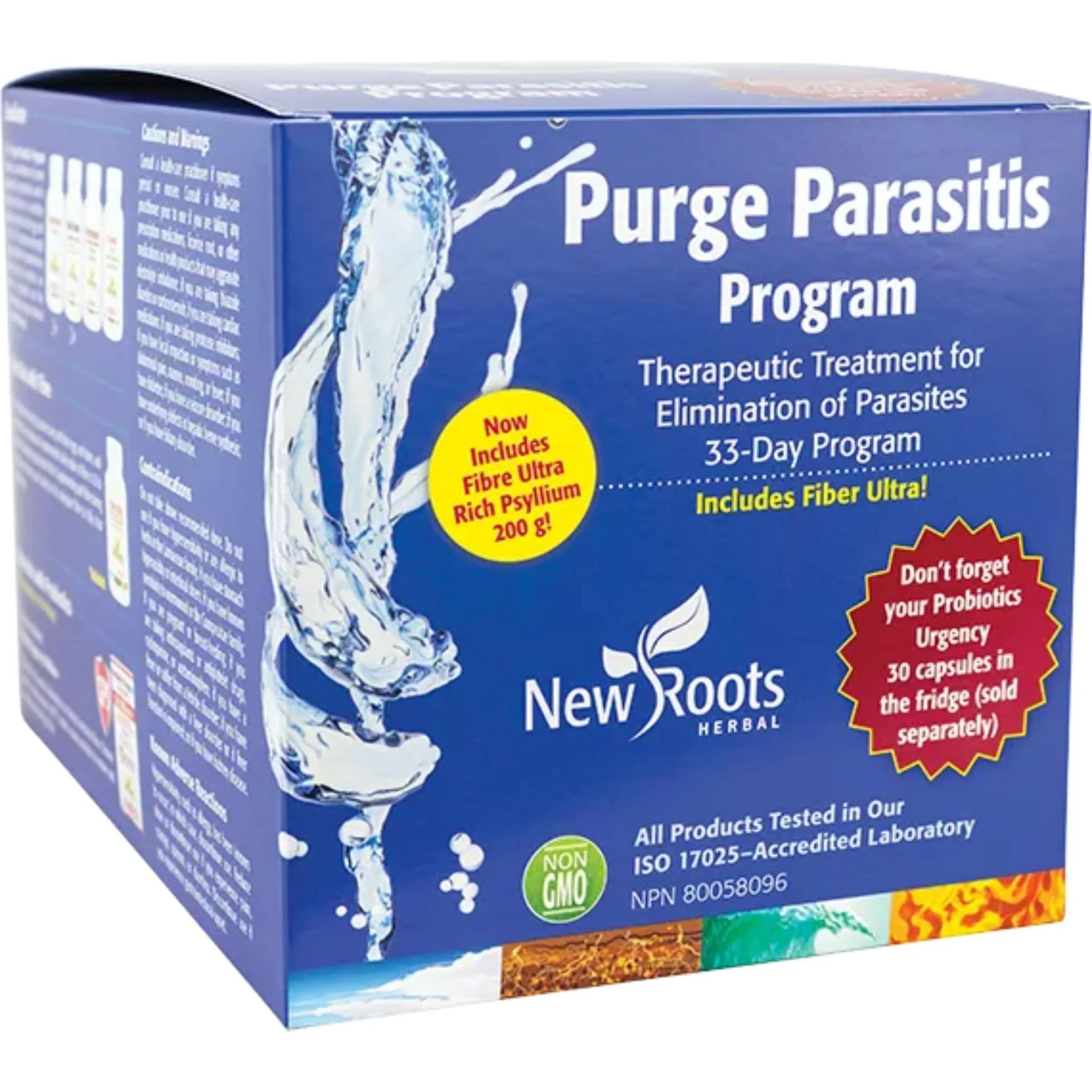 New Roots Purge Parasitis Program Kit, Maximum Strength 33-Day Parasite Cleanse with Fibre Ultra, Black Walnut, Wormwood and Cloves
