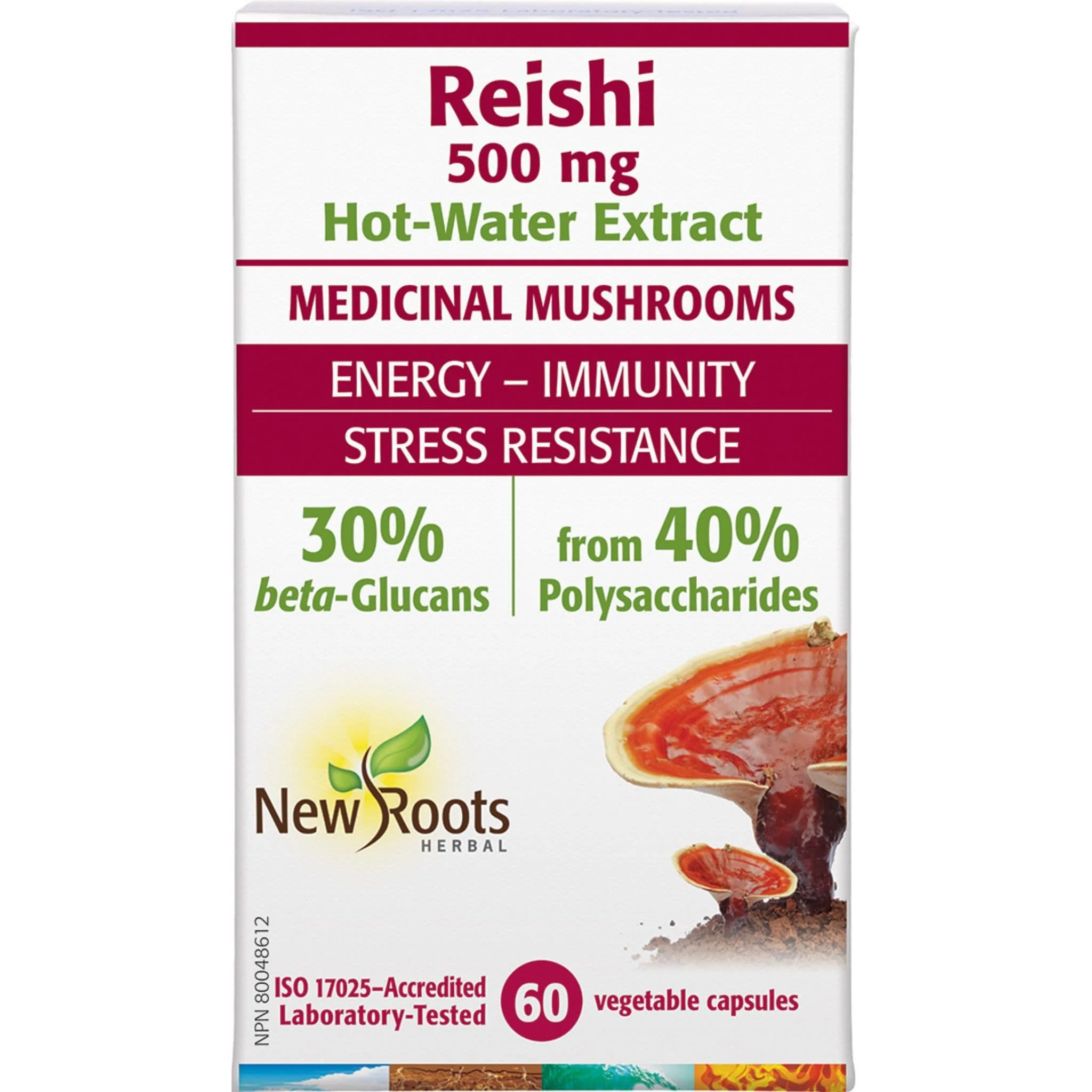New Roots Reishi 500mg (Hot Water Extracted)