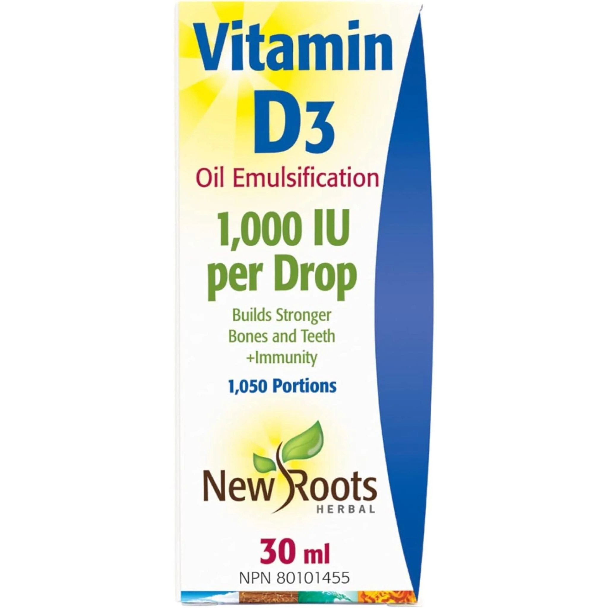 New Roots Vitamin D3 Drops Liquid, 1000IU Per Drop