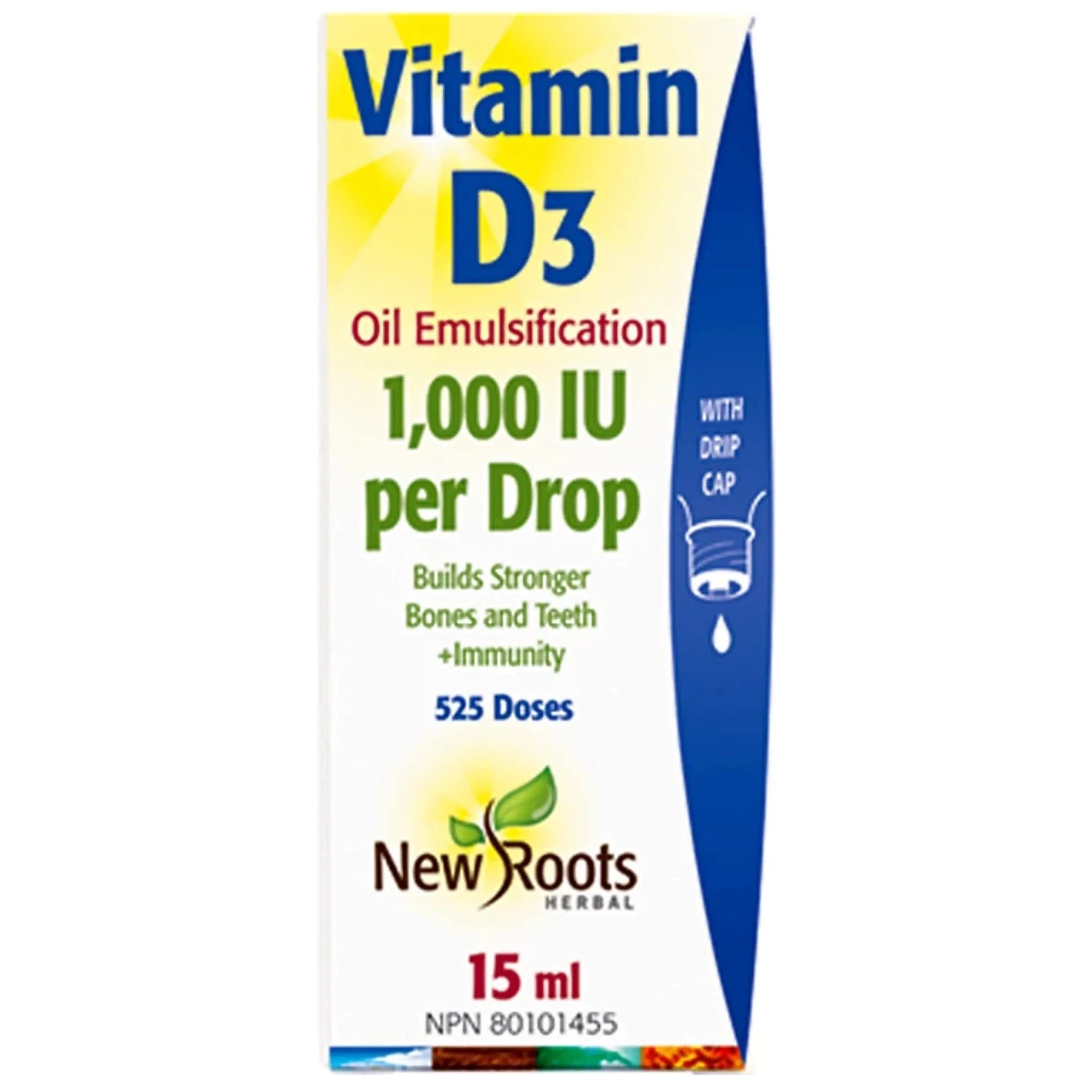 New Roots Vitamin D3 Drops Liquid, 1000IU Per Drop - Image 2