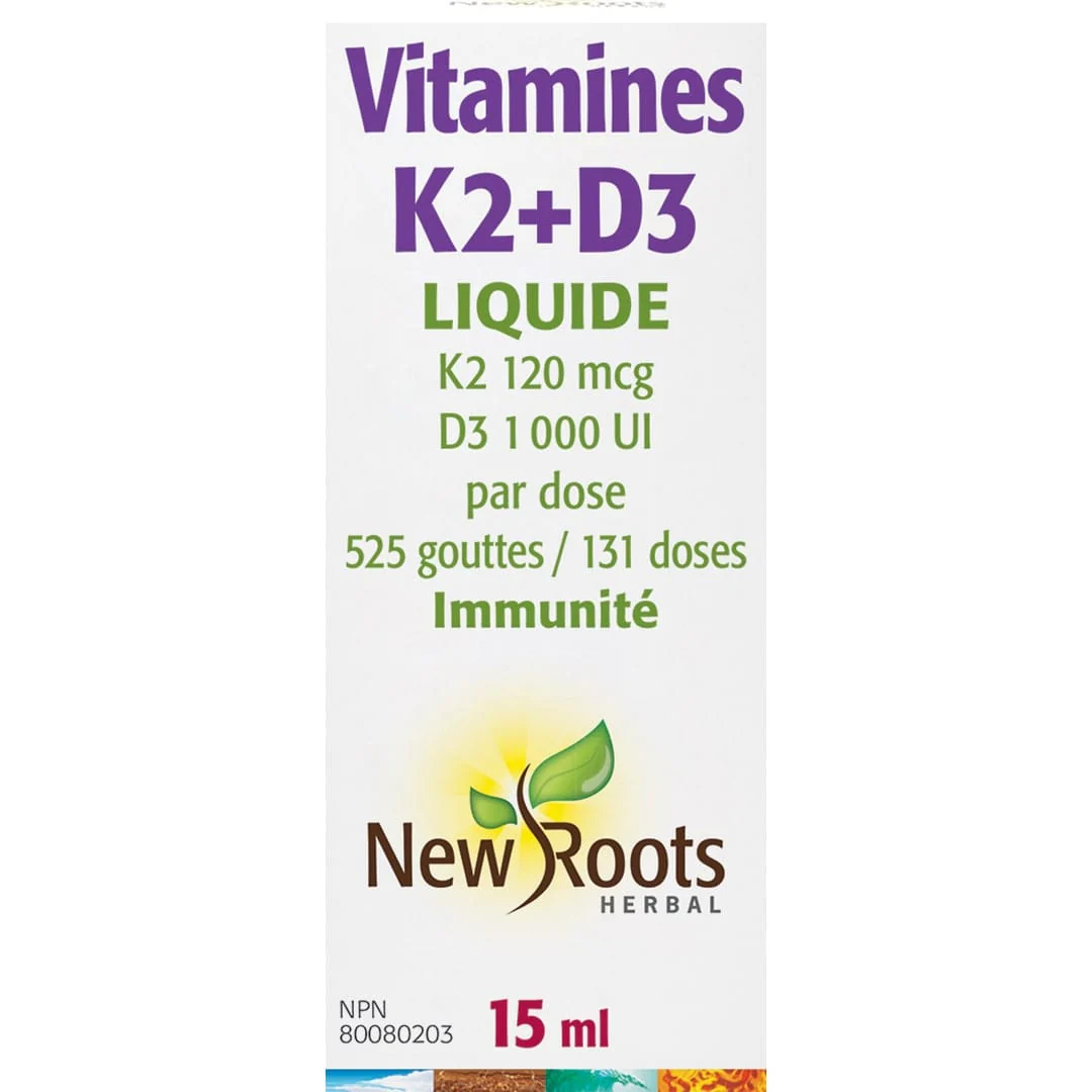 New Roots Vitamin K2 and D3 Liquid, Boosts Immunity, 15ml - Image 2