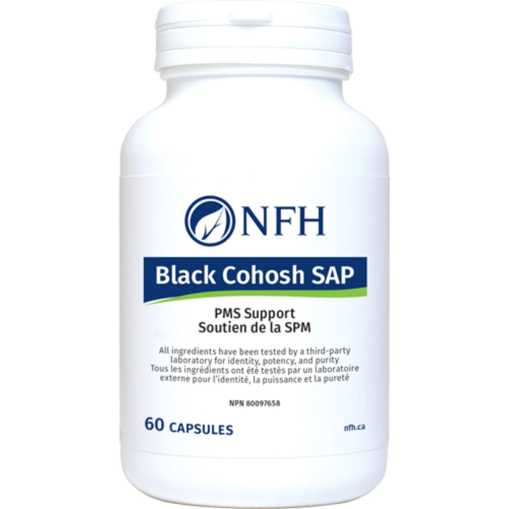 NFH Black Cohosh SAP, 40mg Black Cohosh, PMS Support, Helps Prevent Hot Flashes, Science Based Menopause Support, 60 Capsules