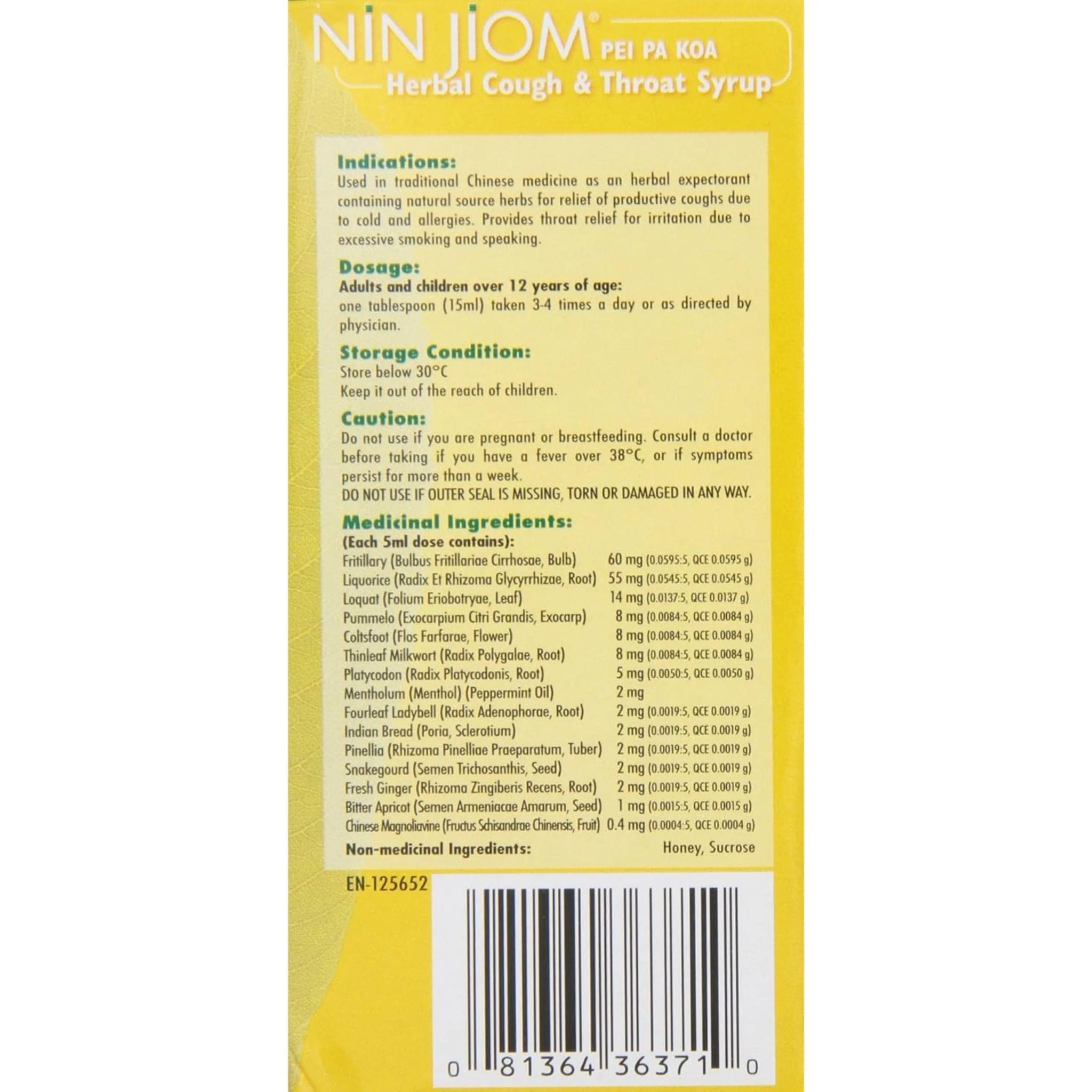 Nin Jiom Herbal Cough and Throat Syrup, Soothing Natural Relief with Honey and Herbs, 150-300ml - Image 2