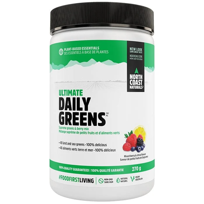 North Coast Naturals Ultimate Daily Greens Powder, Alkalizing, 48 Concentrated Super Fruits, Vegetables and Sea Greens