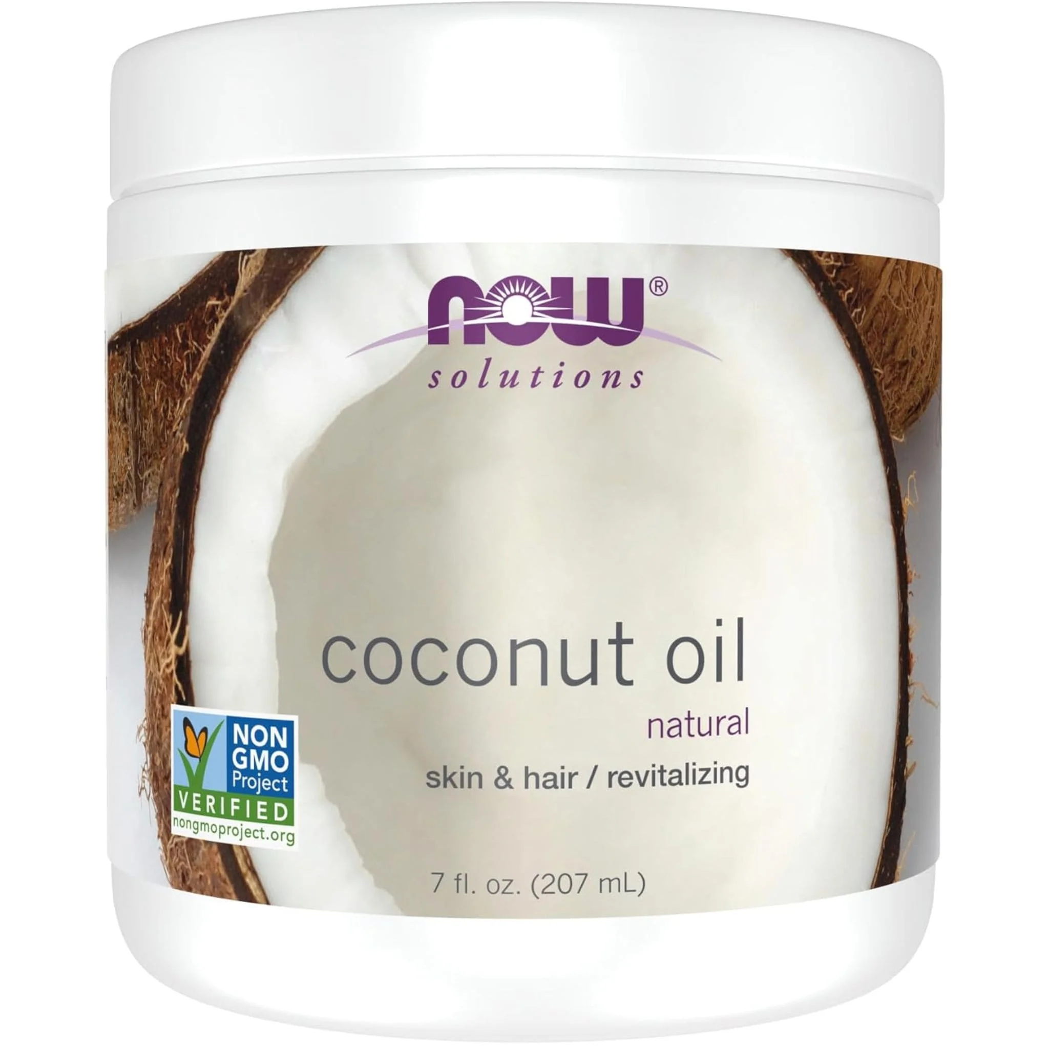 NOW 100% Natural Coconut Oil (For Skin & Hair), 207ml - Image 2