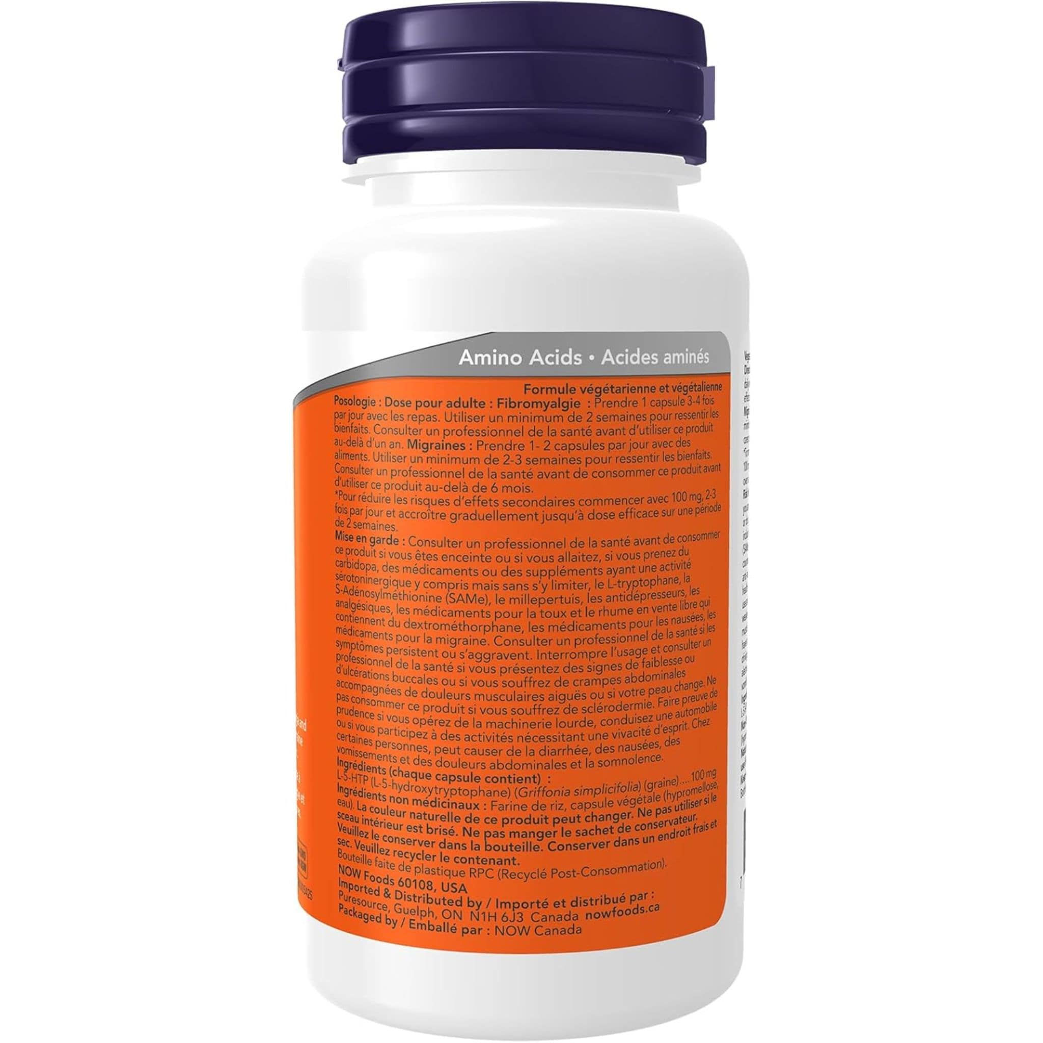 NOW 5-HTP 100mg Capsules - Image 3