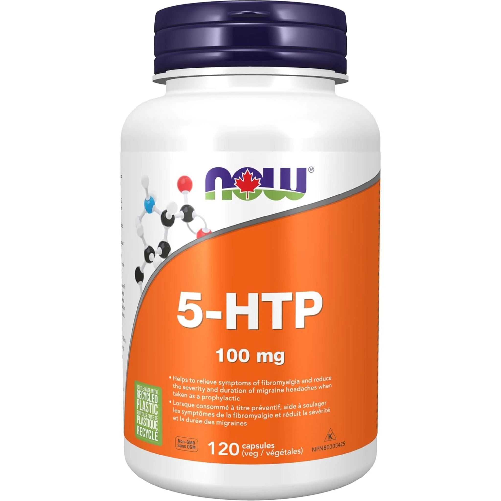 NOW 5-HTP 100mg Capsules - Image 5
