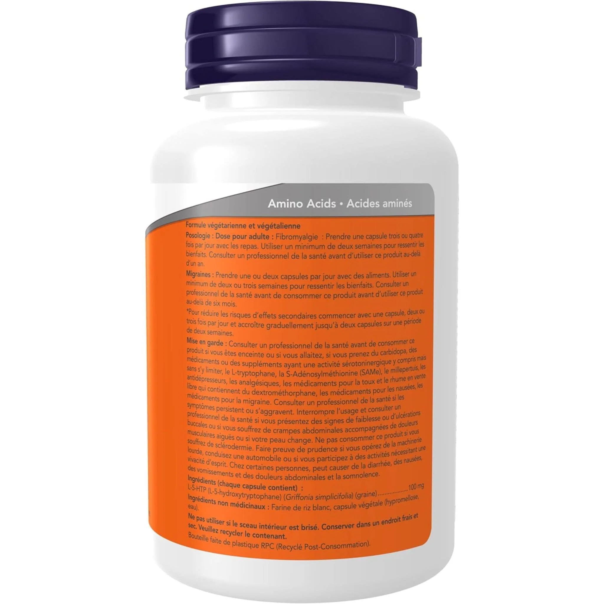 NOW 5-HTP 100mg Capsules - Image 7