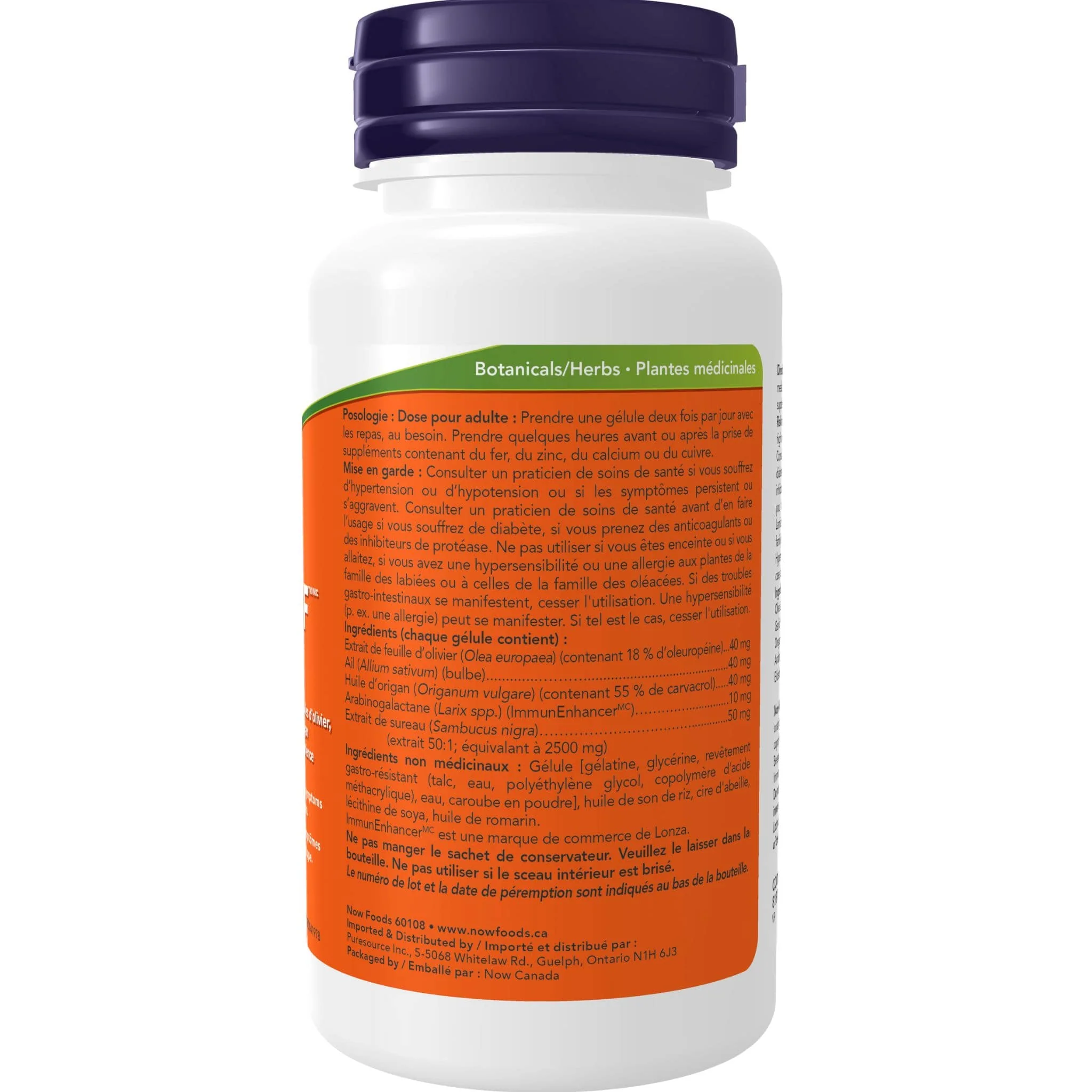 NOW Allibiotic CF Immune Support, Garlic with Olive Leaf, Allicin, Elderberry and Oregano Oil, 60 Softgels - Image 2
