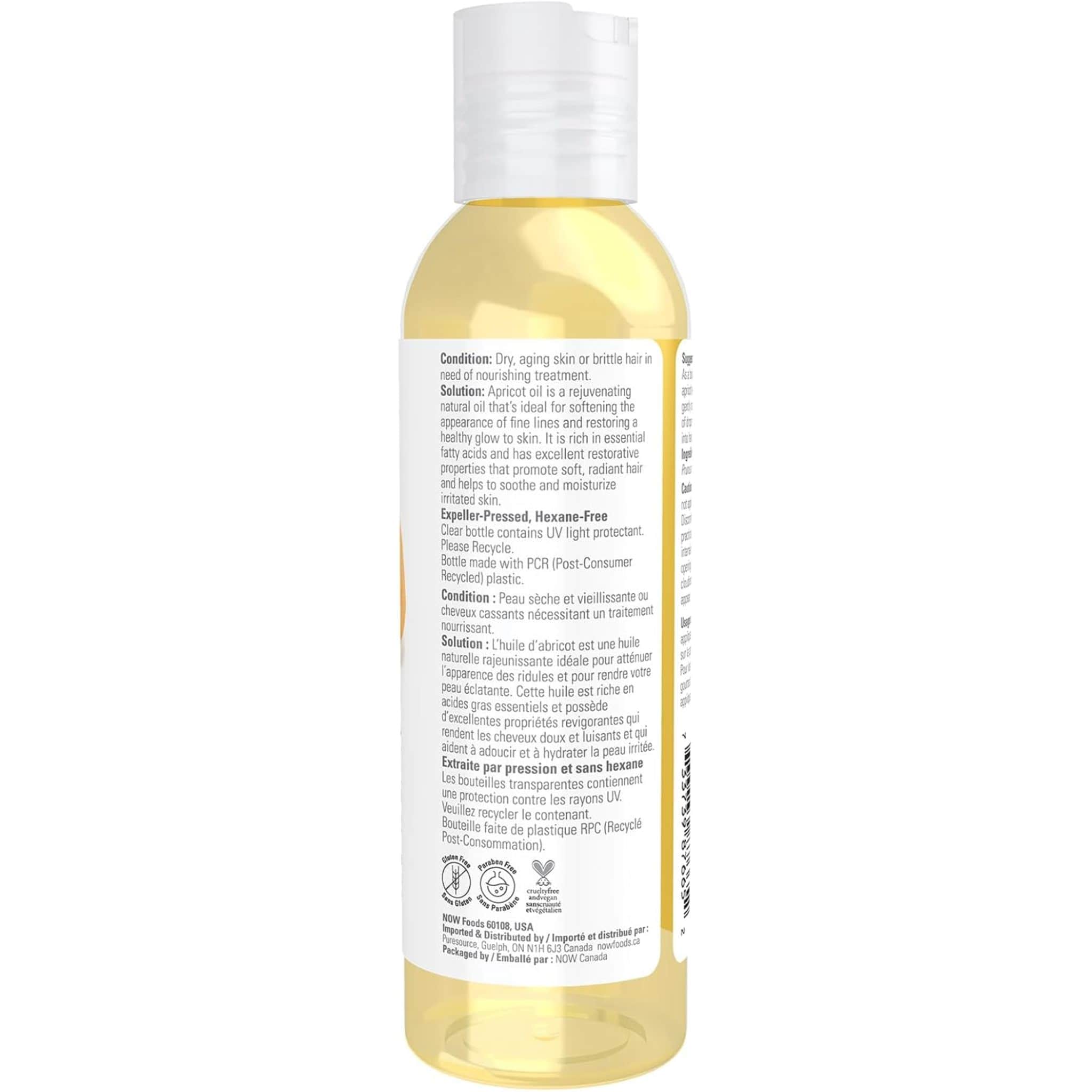 NOW Apricot Oil, 100% Pure Apricot Kernel Oil Moisturizing Oil, Softens Fine Lines, Treats Dry Hair - Image 3