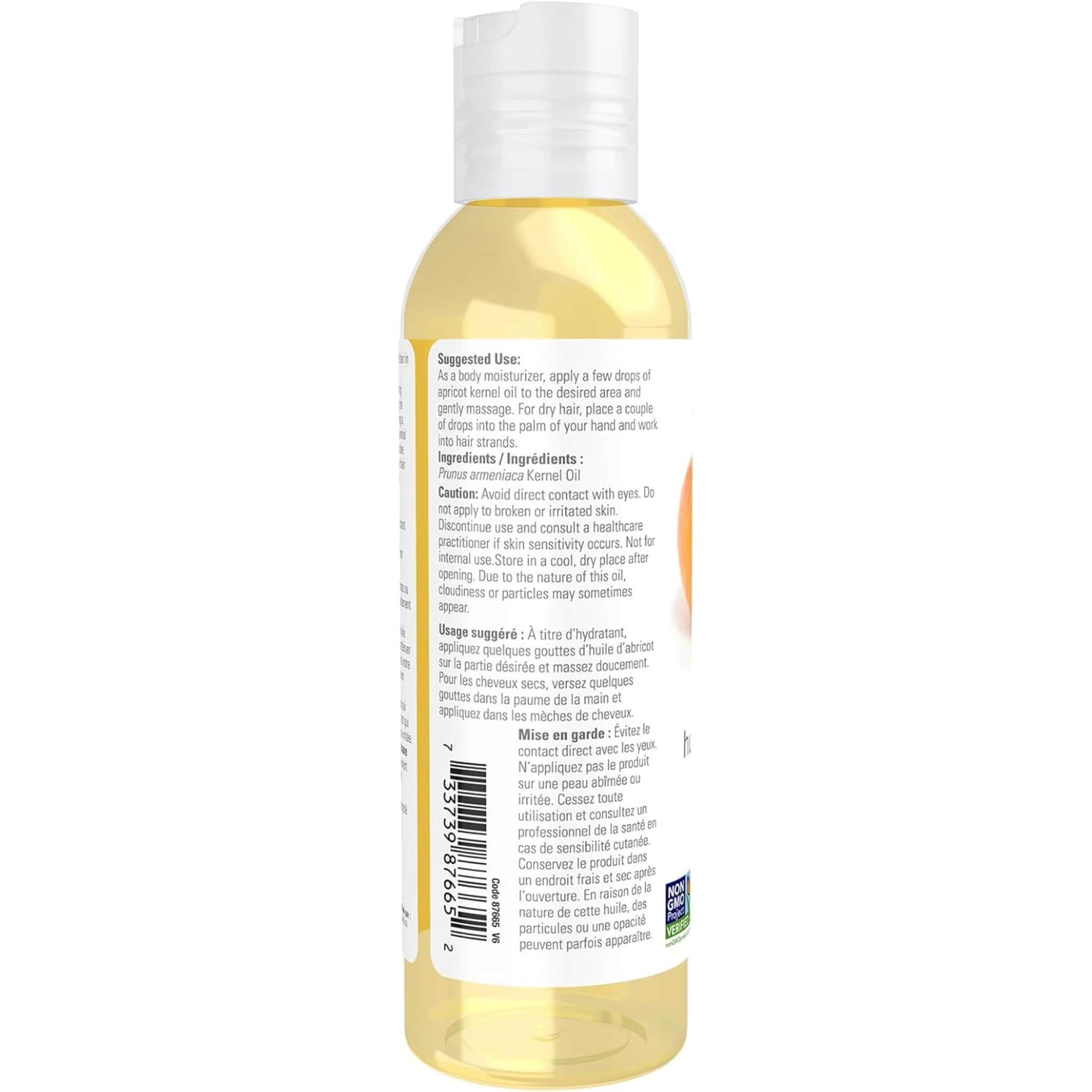 NOW Apricot Oil, 100% Pure Apricot Kernel Oil Moisturizing Oil, Softens Fine Lines, Treats Dry Hair - Image 4