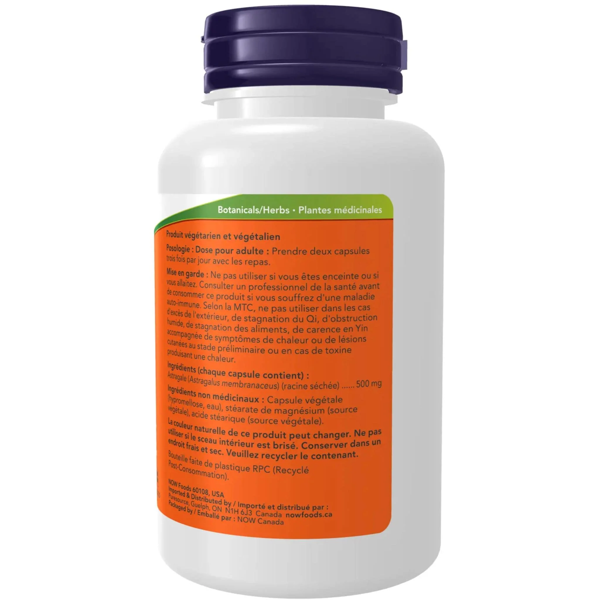 NOW Astragalus 500mg, 100 Capsules - Image 4