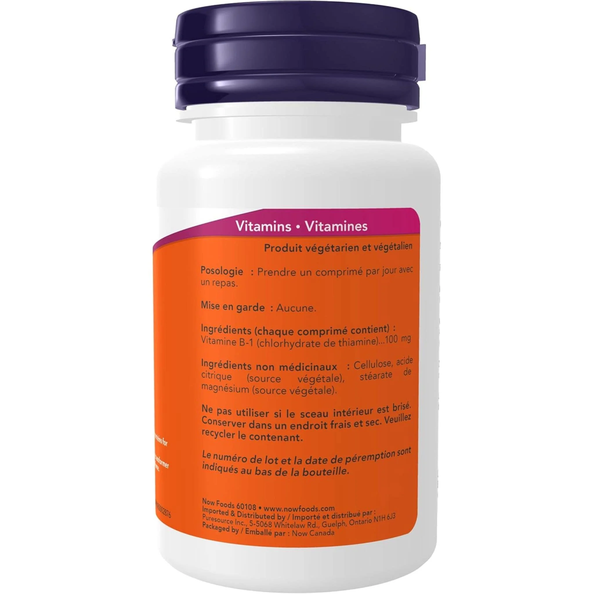 NOW B1 100mg Thiamine, 100 Tablets - Image 3