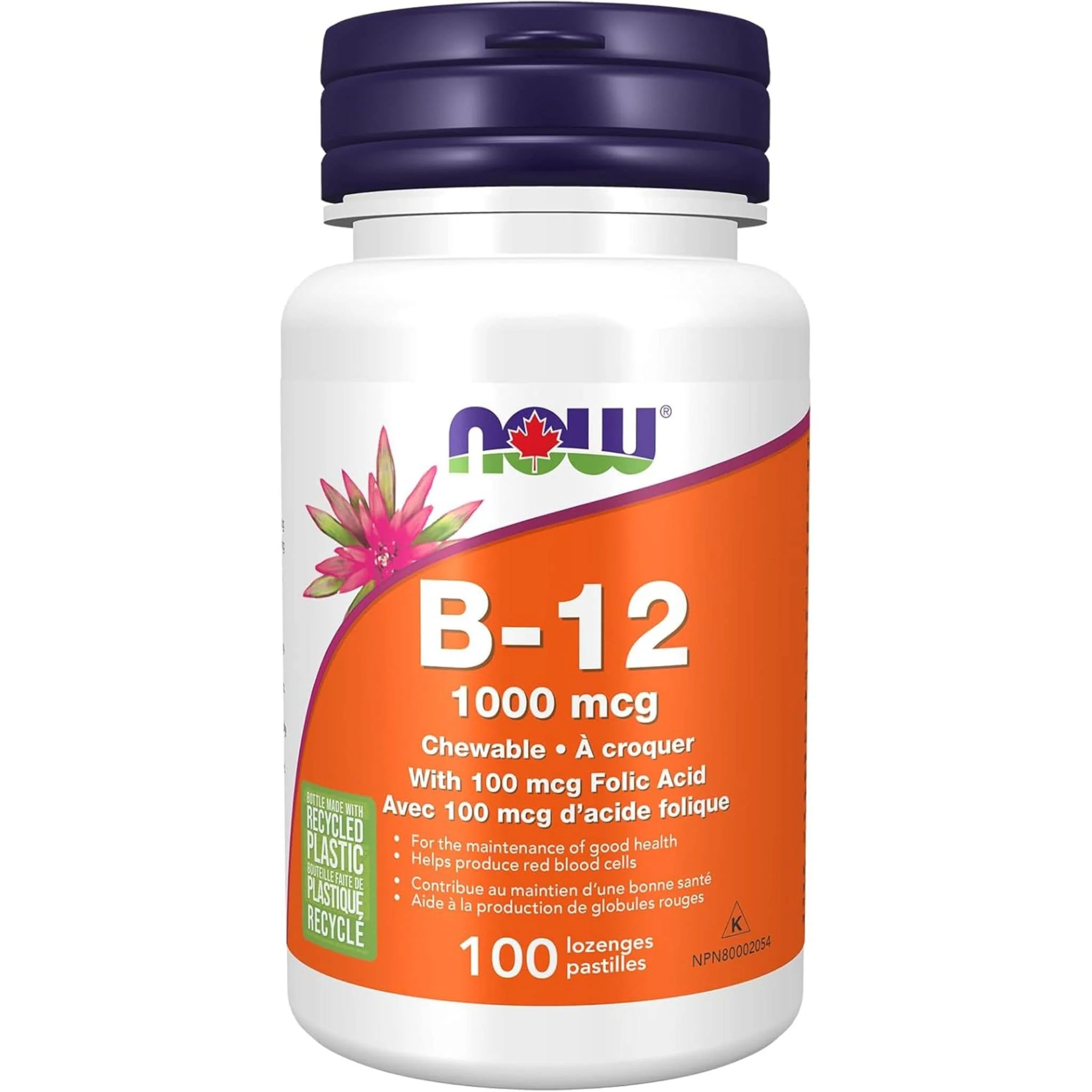 NOW B12 1000mcg + Folic Acid, Chewable - Image 2