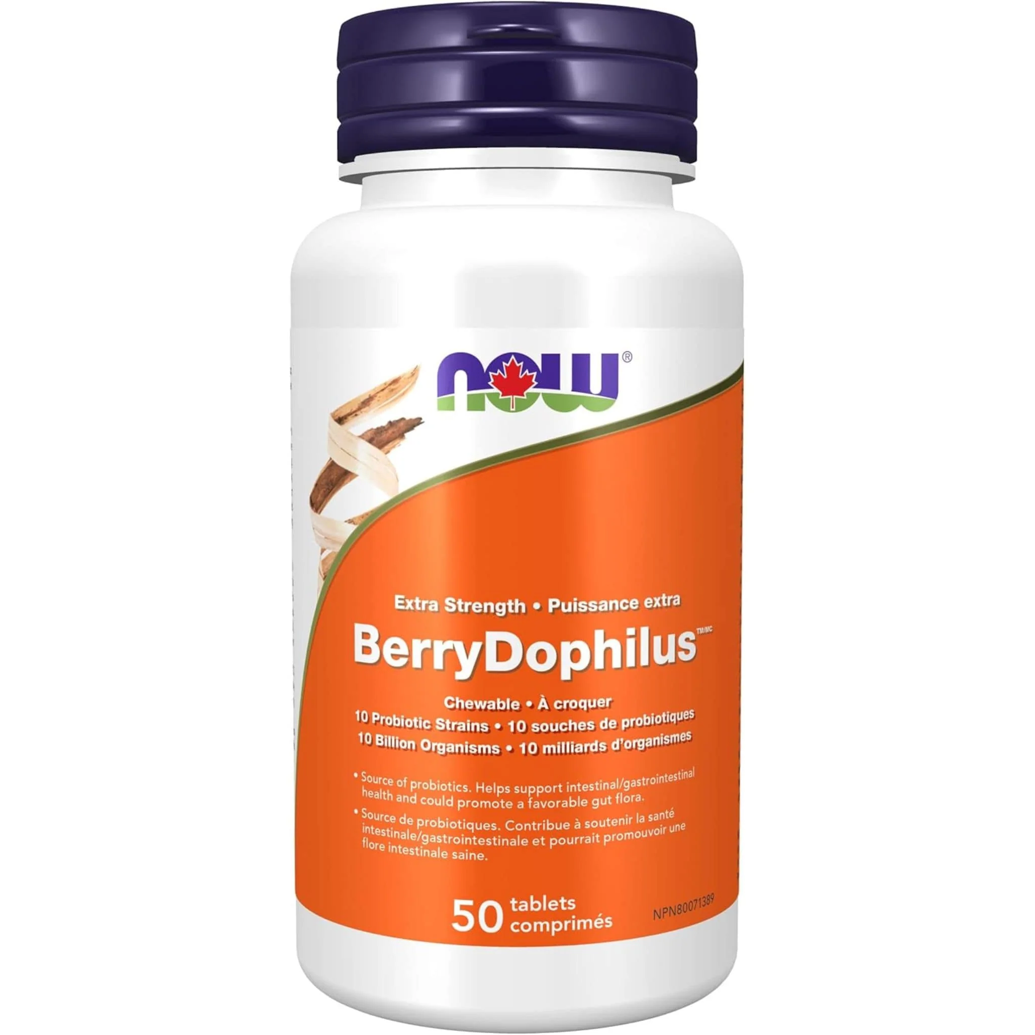 NOW Berry Dophilus, Extra Strength, 10 Billion, 10 Probiotic Strains, 50 Chewable Tablets, Store in Fridge - Image 2