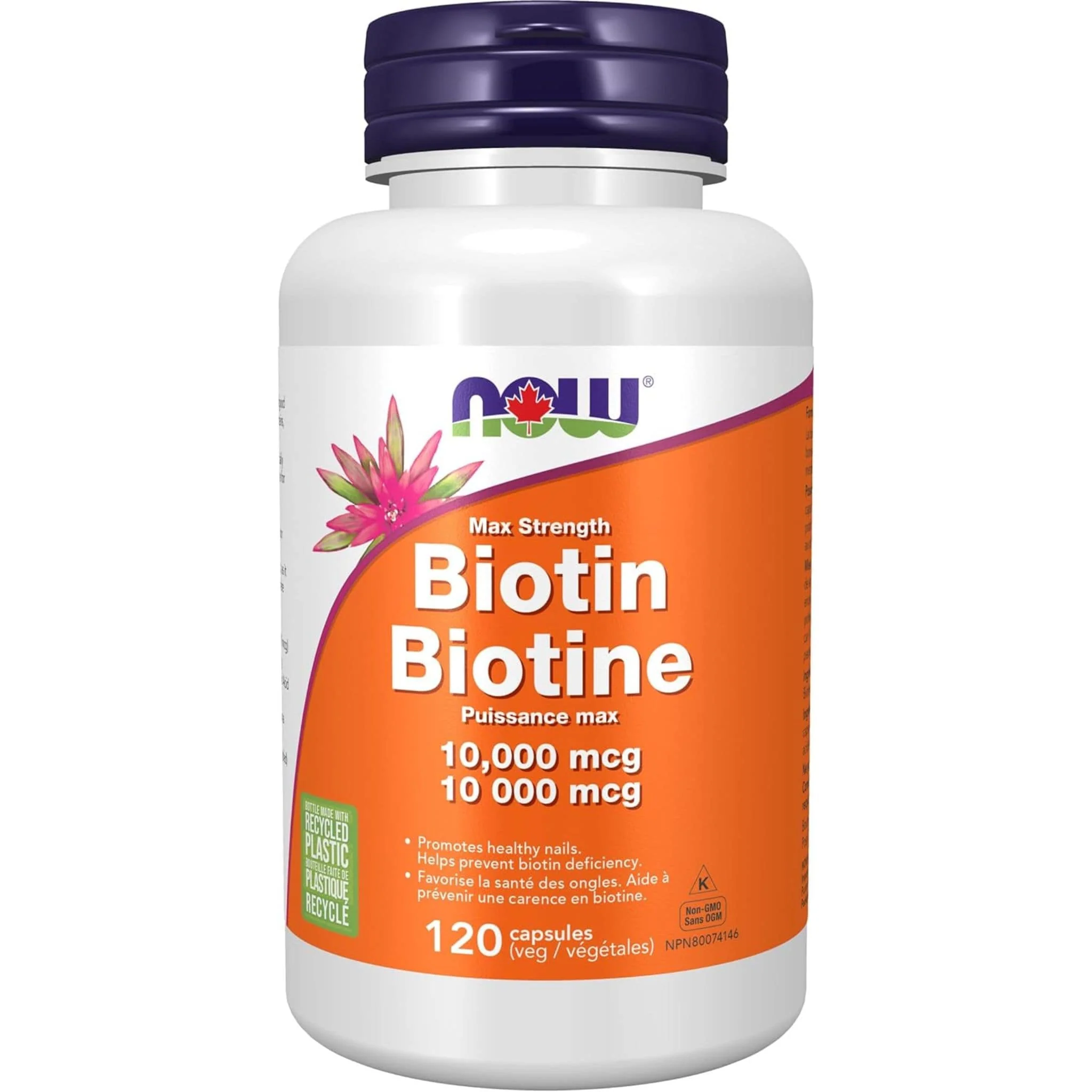 NOW Biotin 10,000mcg, 120 Capsules - Image 2