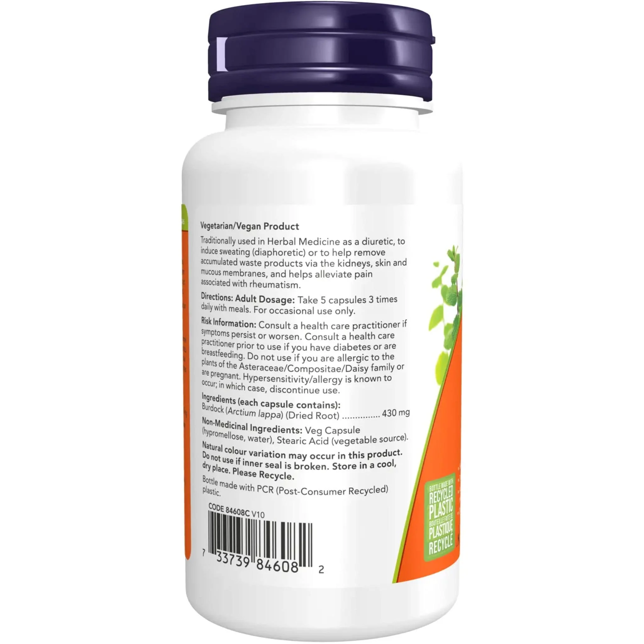 NOW Burdock Root, 430mg, 100 Capsules - Image 3