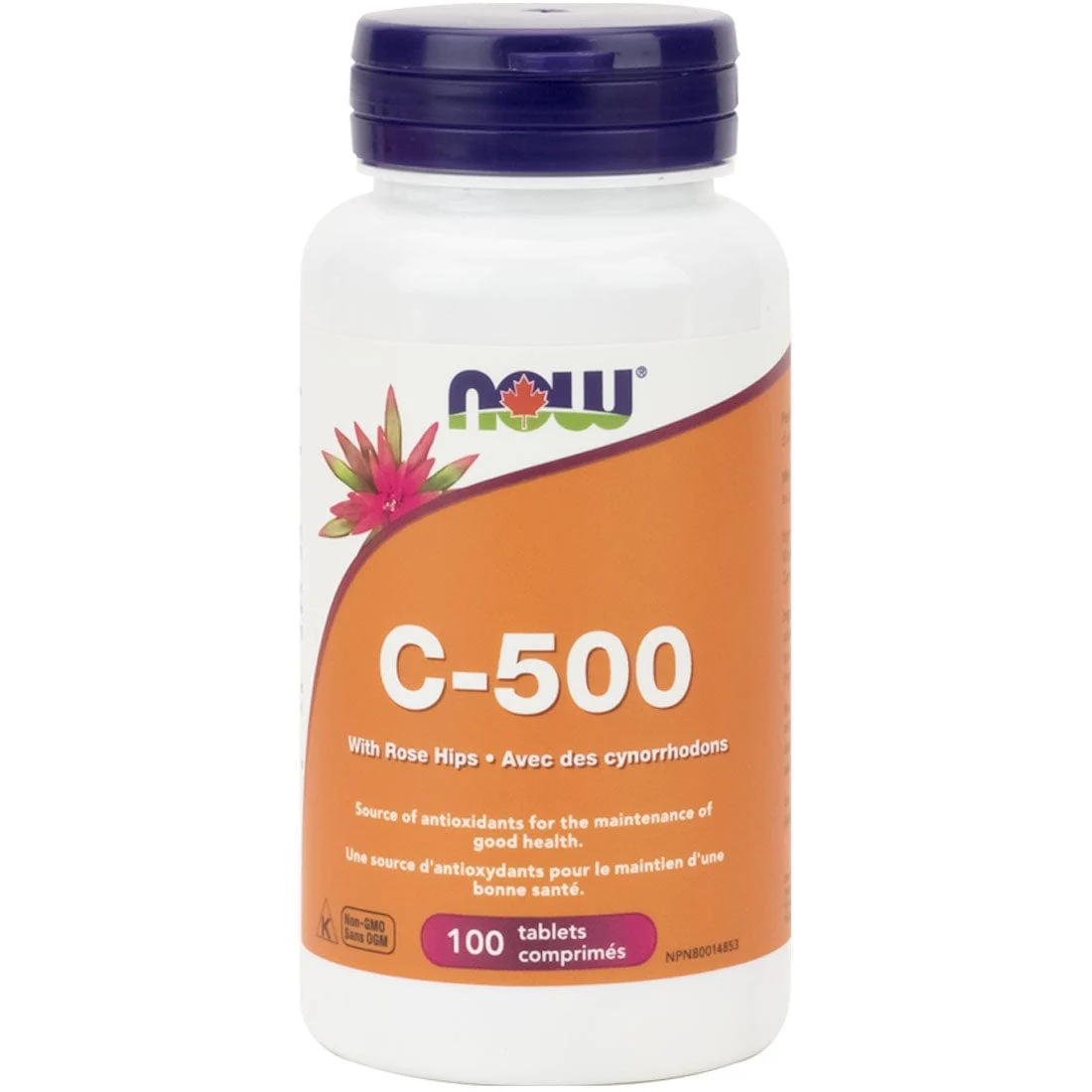 NOW C-500 with Rose Hips, Vitamin C 500mg, Citrus Free, 100 Tablets - Image 2